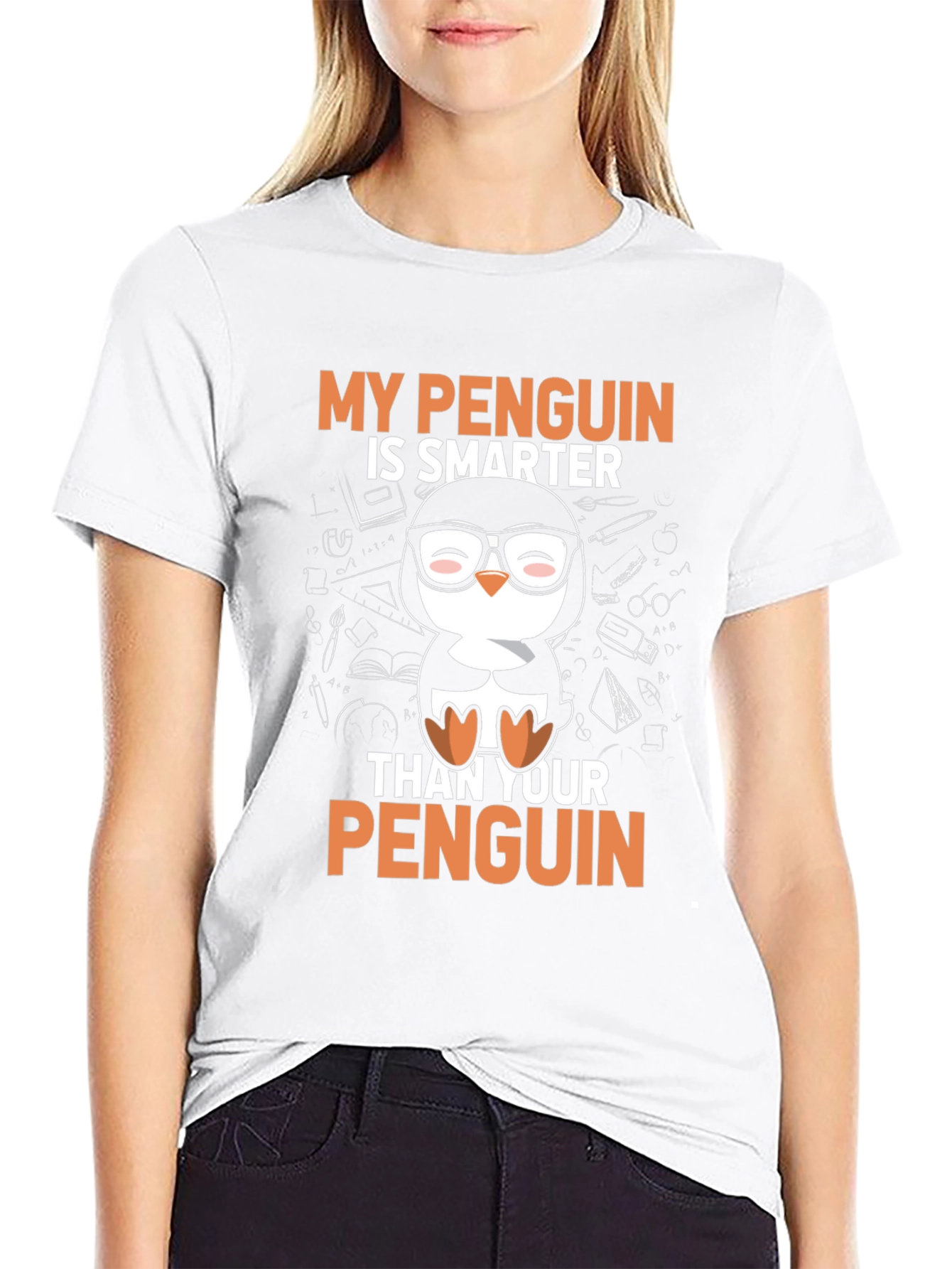 Smarter Penguin Graphic T-Shirt - Black