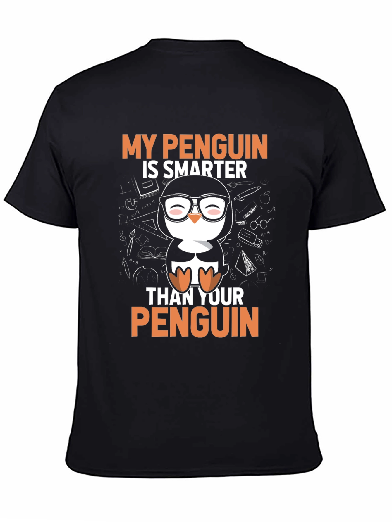 Smarter Penguin Graphic T-Shirt - Black