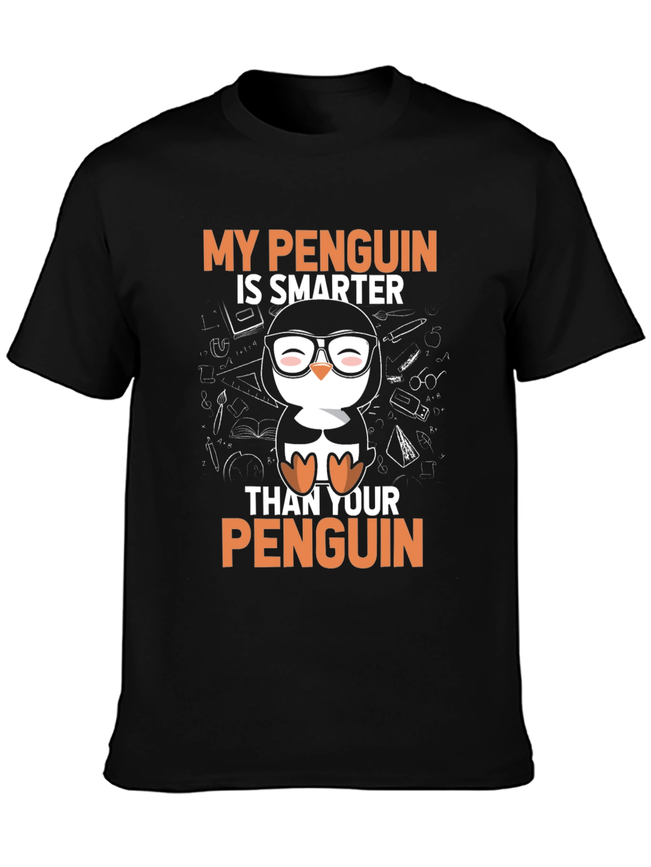 Smarter Penguin Graphic T-Shirt - Black