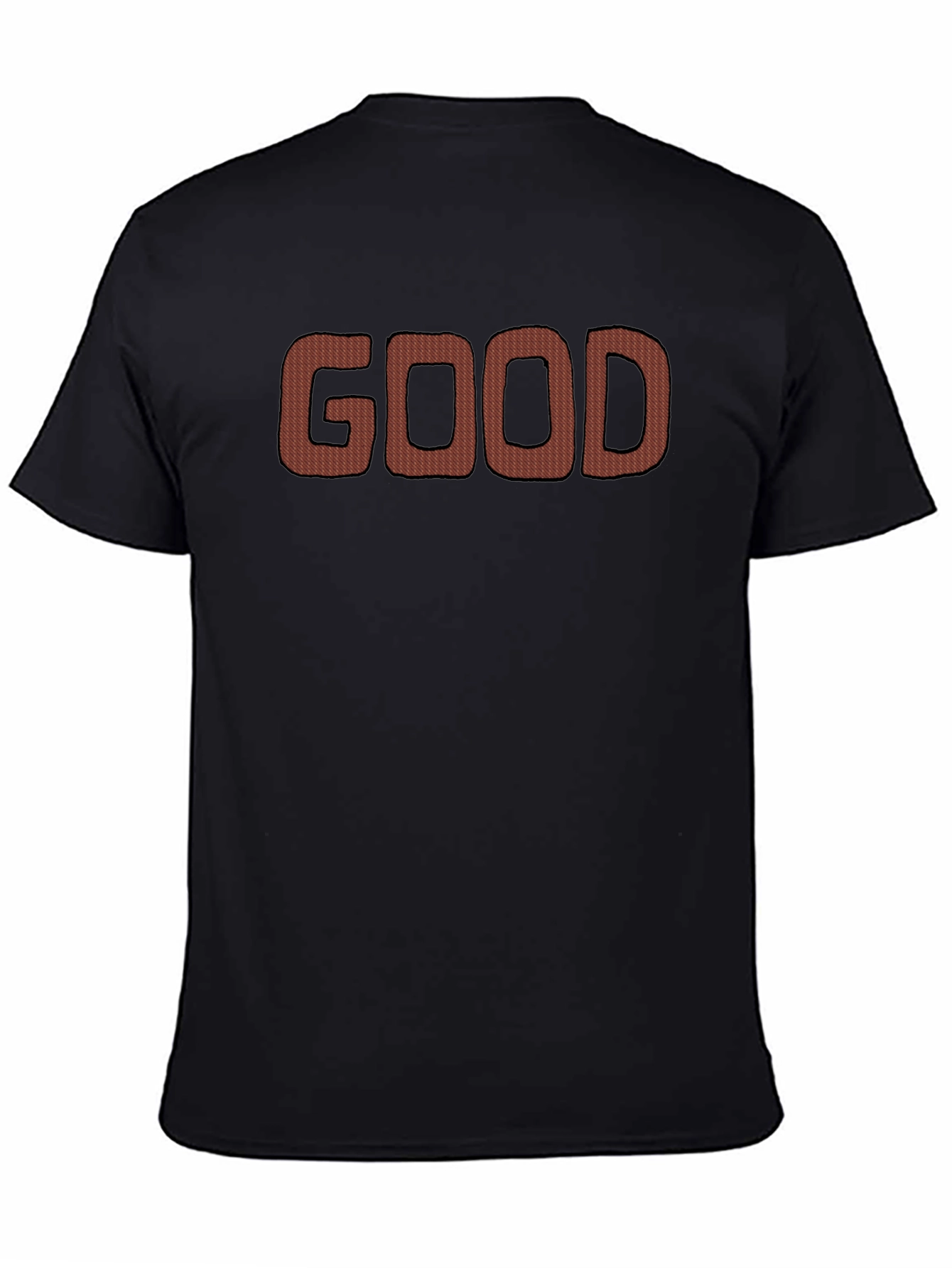 Mens Black T-Shirt with GOOD Text Graphic