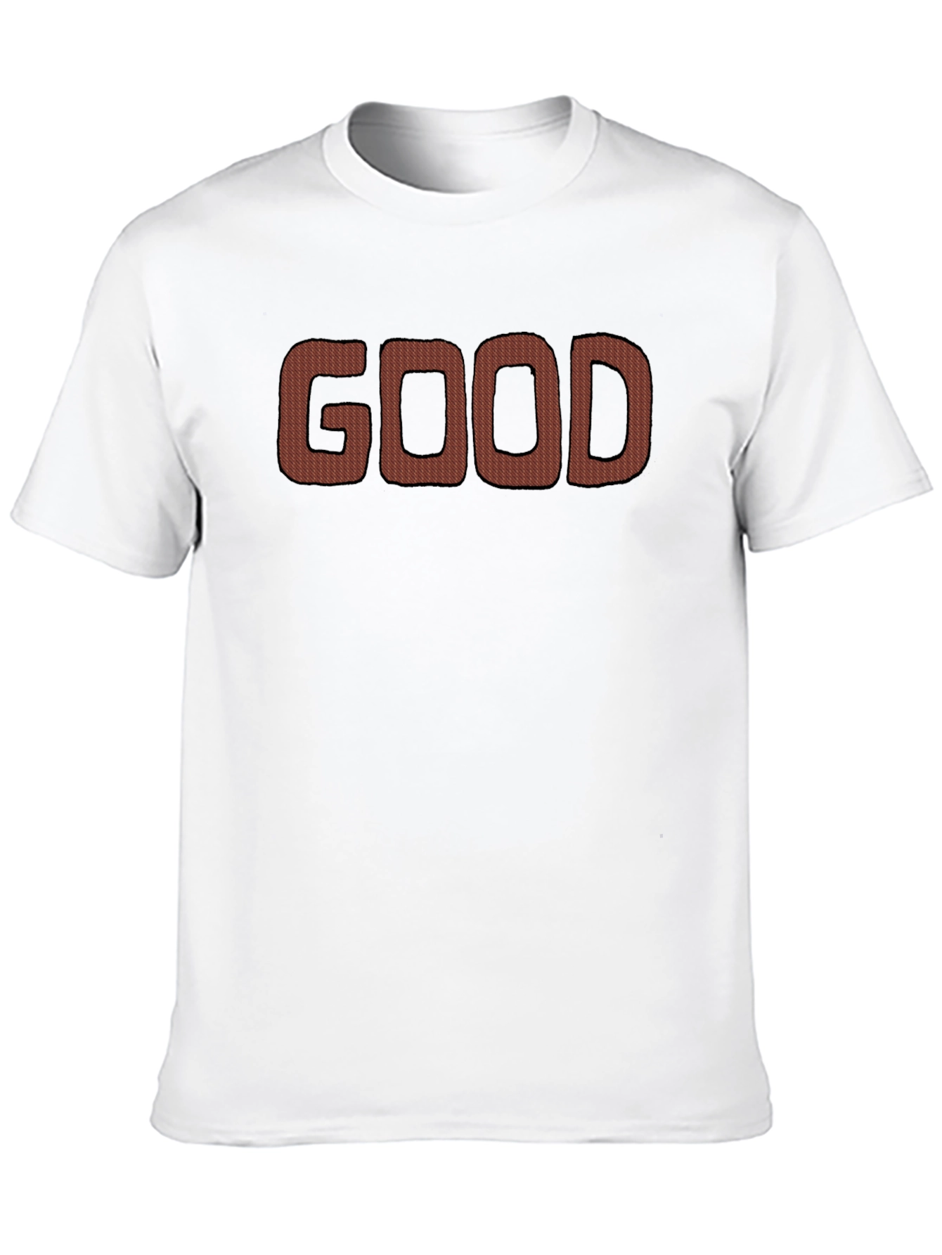 Mens Black T-Shirt with GOOD Text Graphic