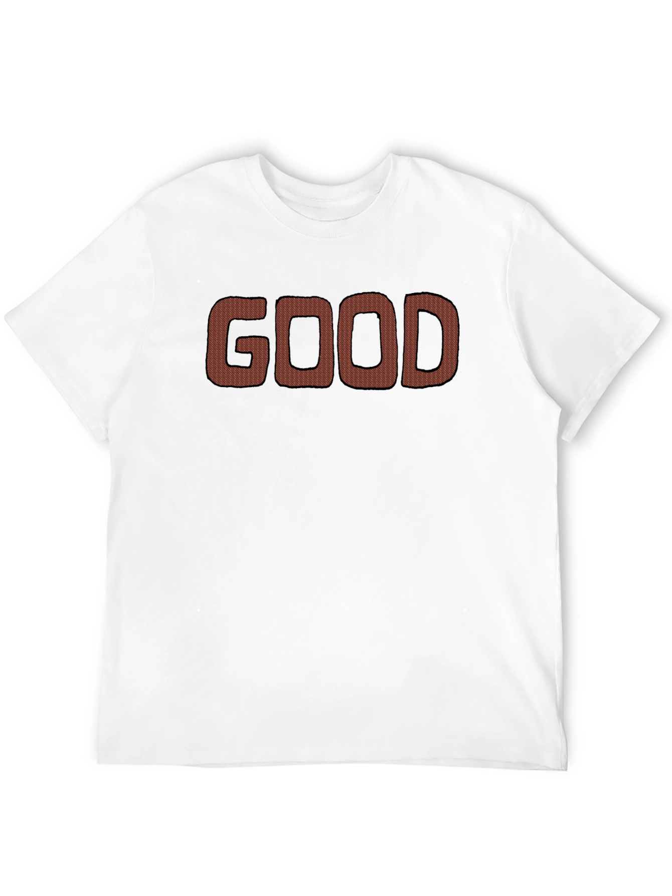 Mens Black T-Shirt with GOOD Text Graphic