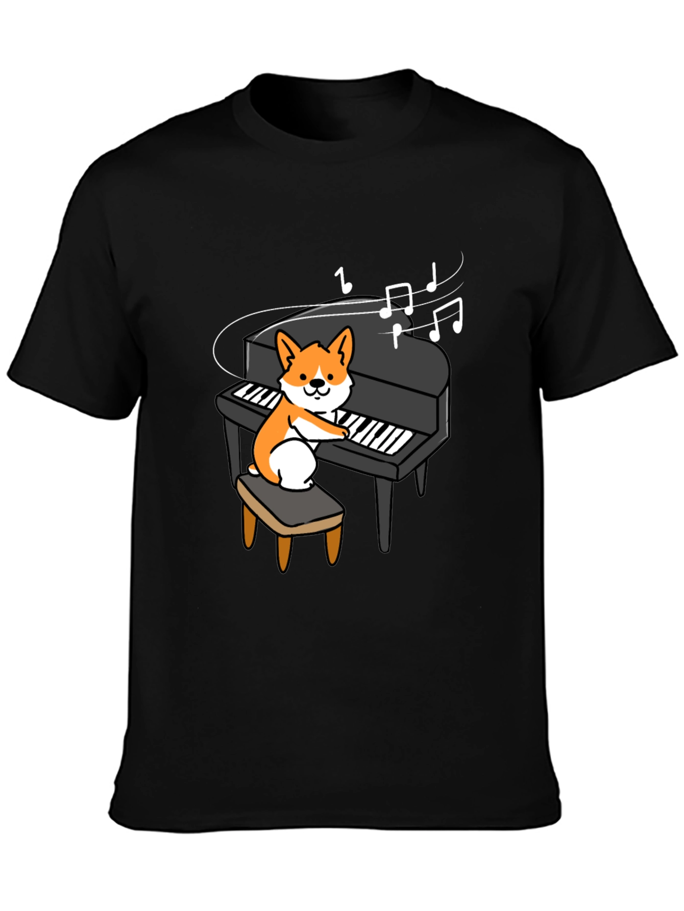 Musical Corgi Piano Player Graphic Tee