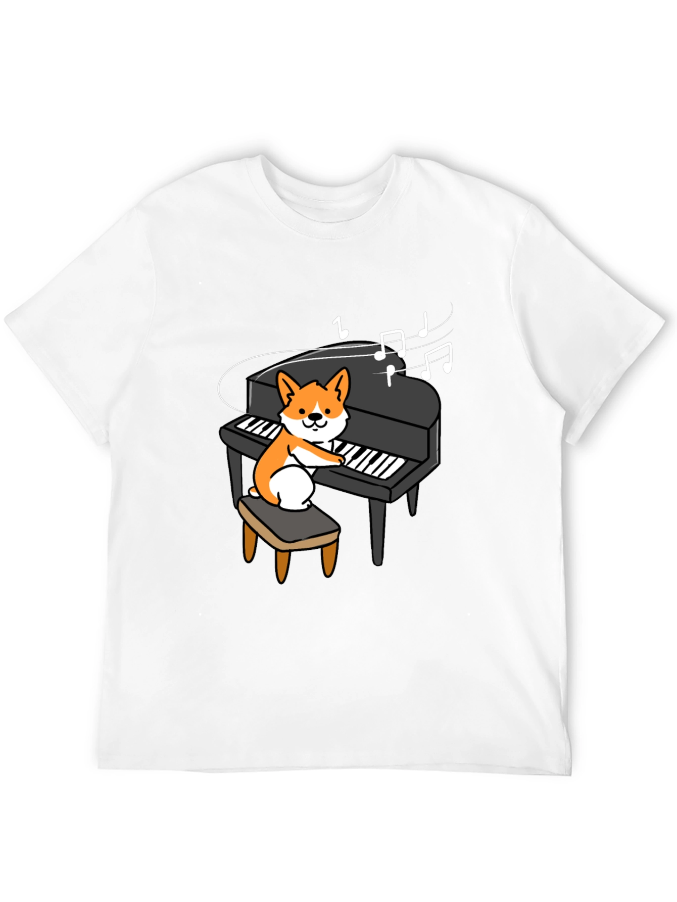 Musical Corgi Piano Player Graphic Tee