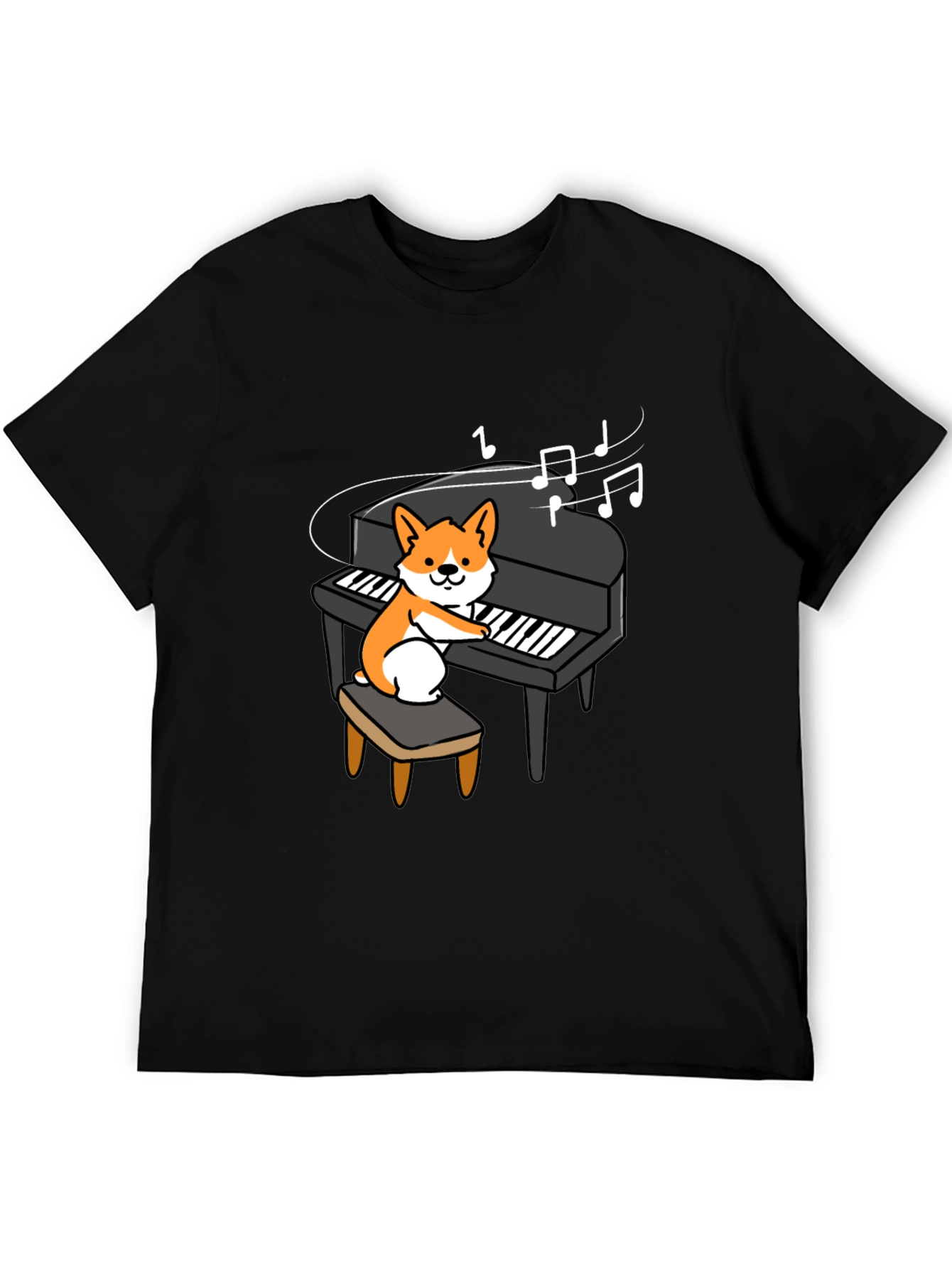 Musical Corgi Piano Player Graphic Tee