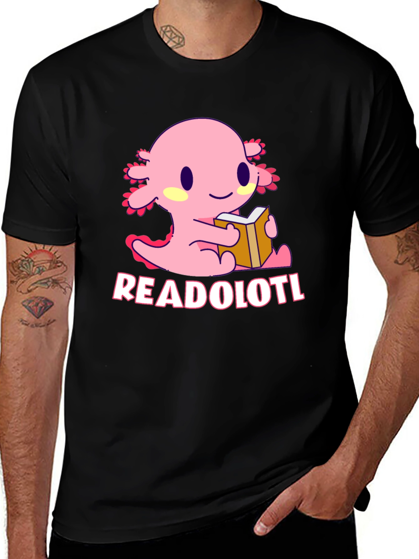 Readolotl T-Shirt - Cute Axolotl Reading Tee