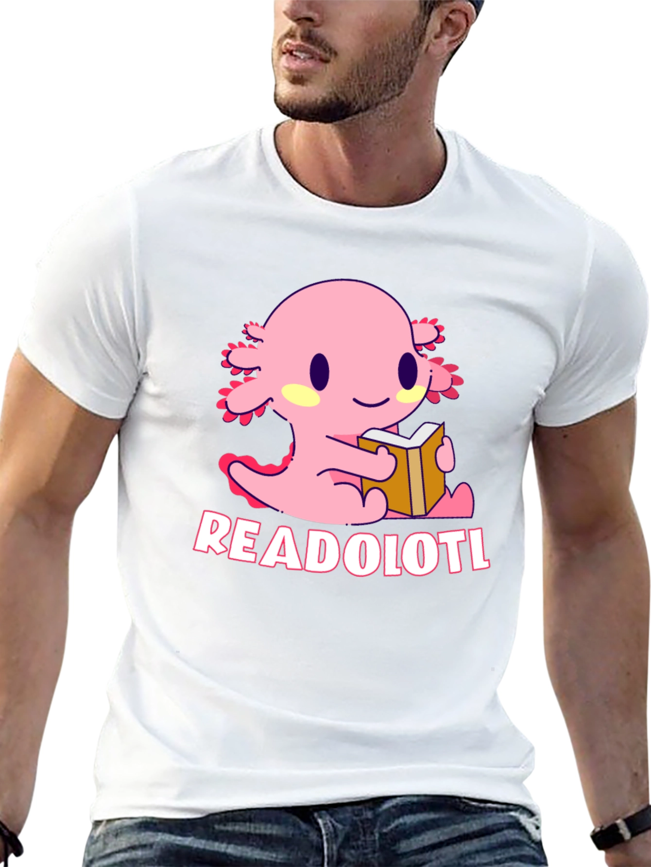 Readolotl T-Shirt - Cute Axolotl Reading Tee