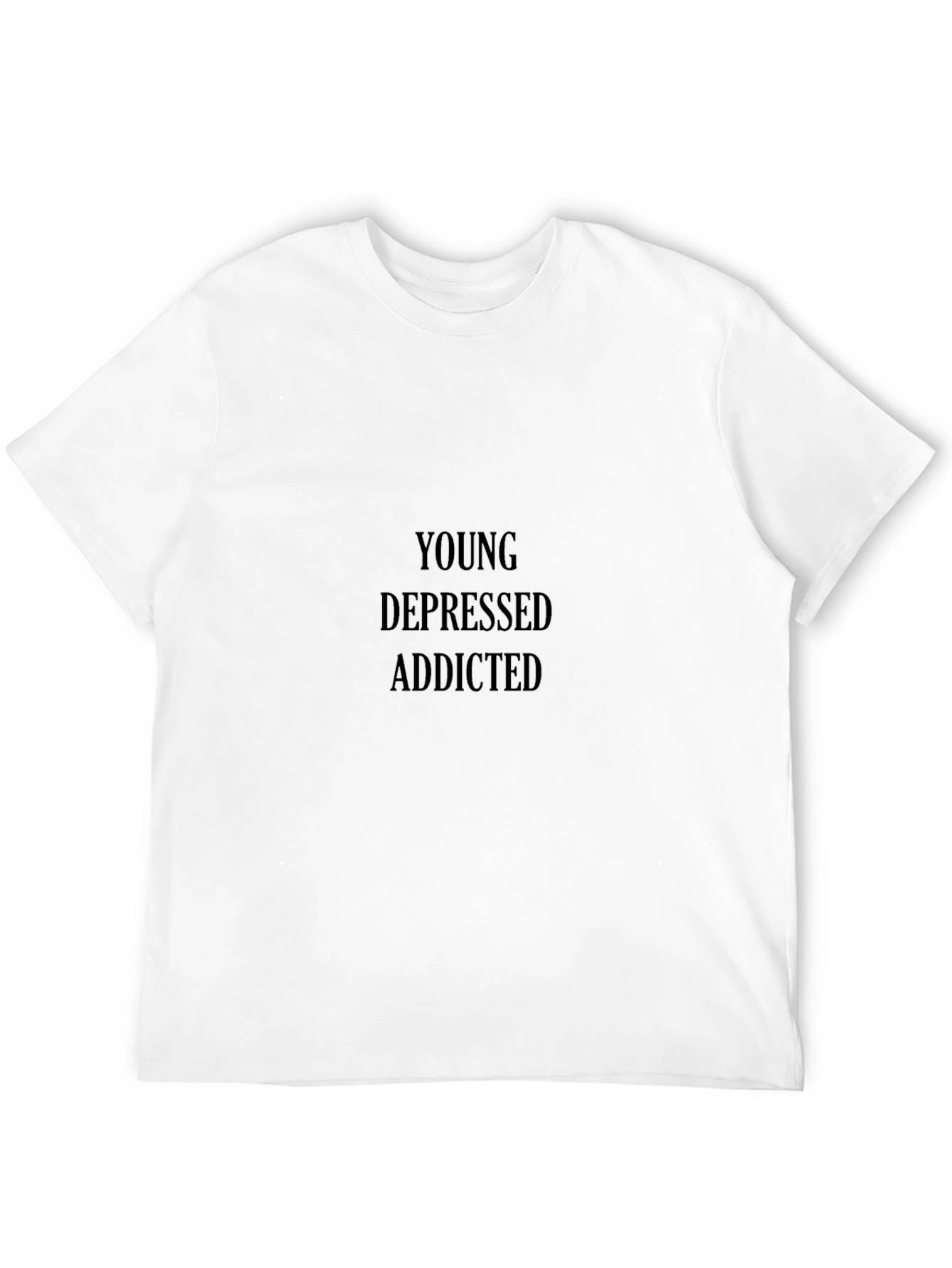 Young Depressed Addicted Black T-Shirt