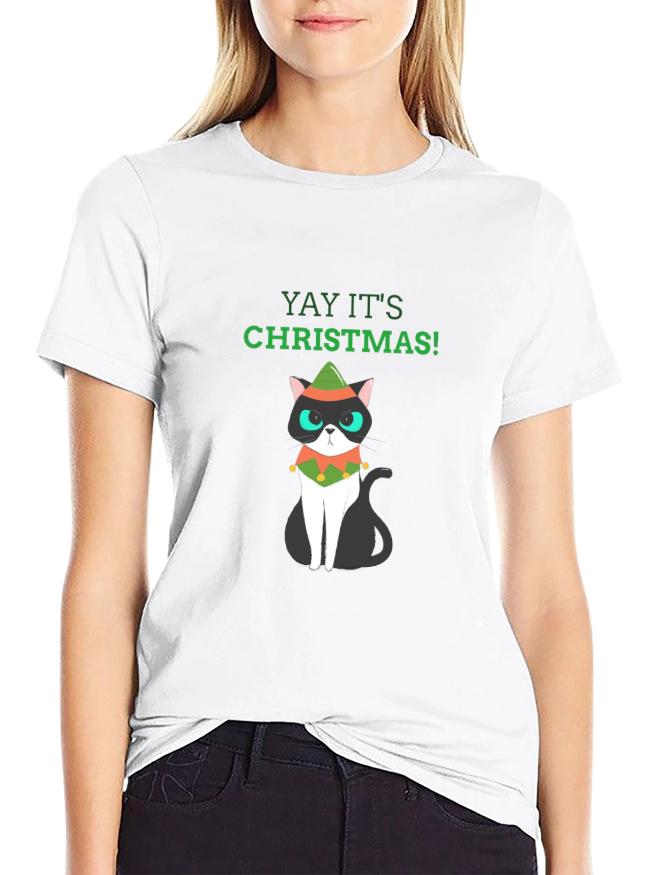 Christmas Cat T-Shirt - Holiday Fun