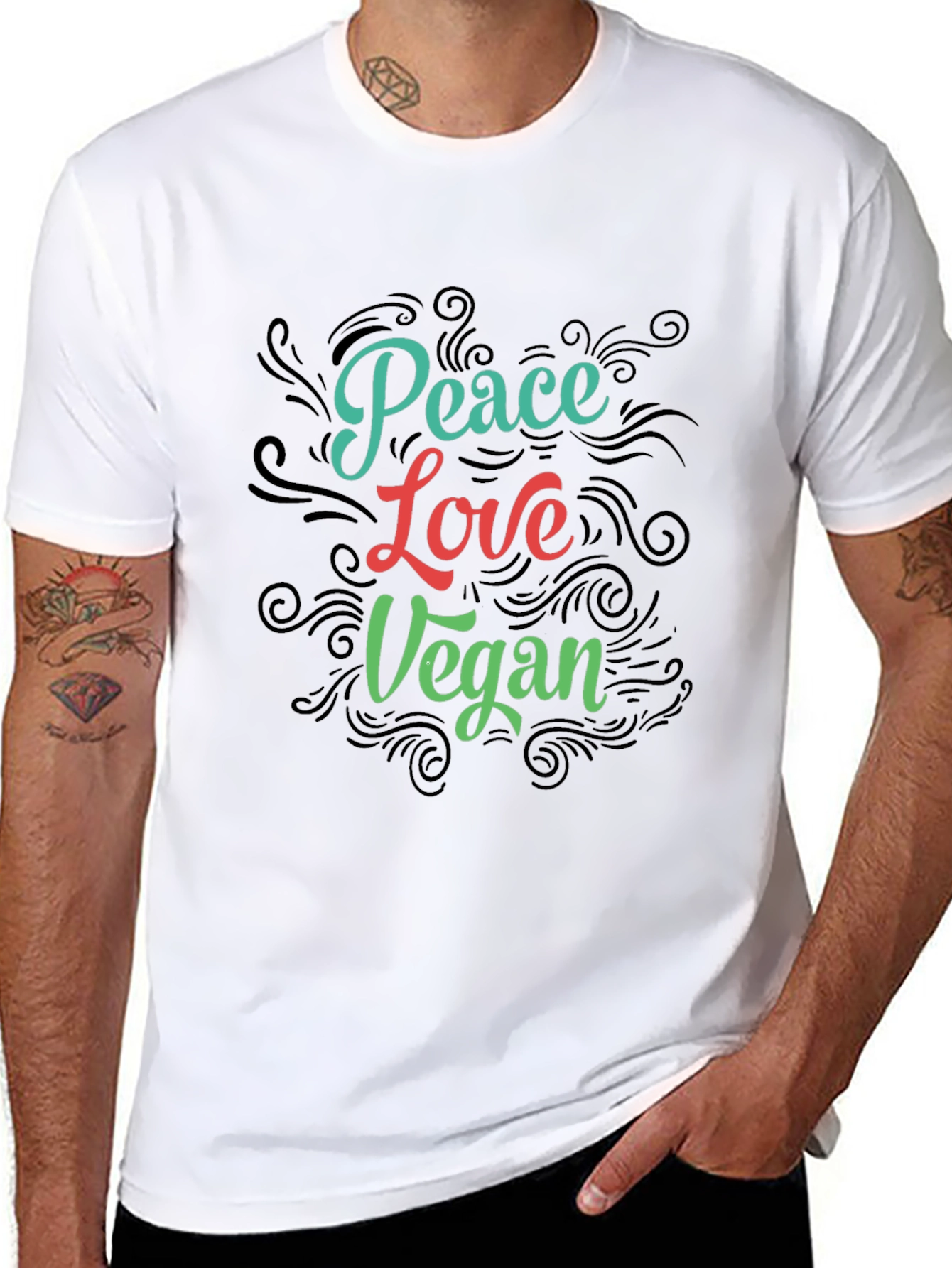 Peace Love Vegan Graphic T-Shirt