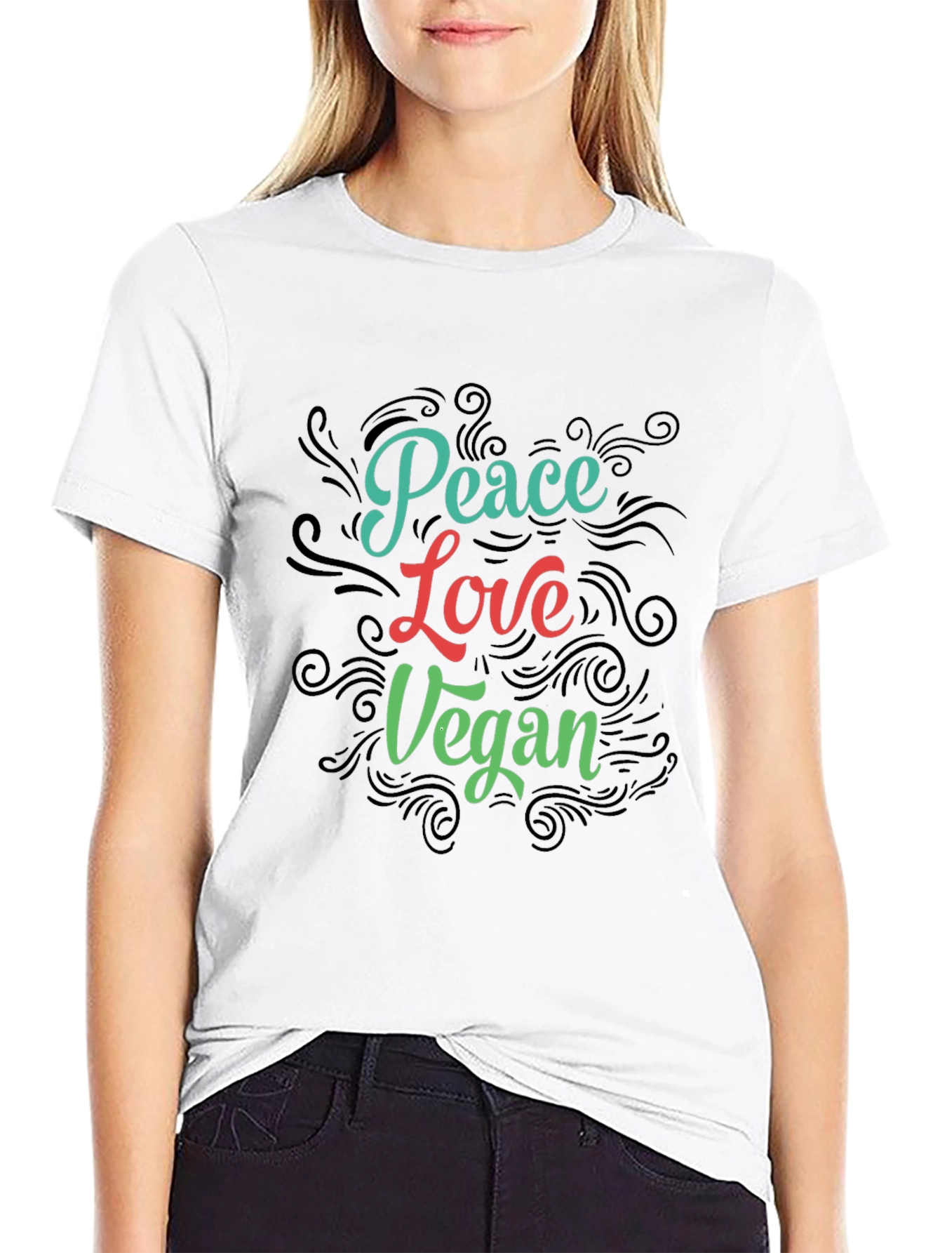 Peace Love Vegan Graphic T-Shirt