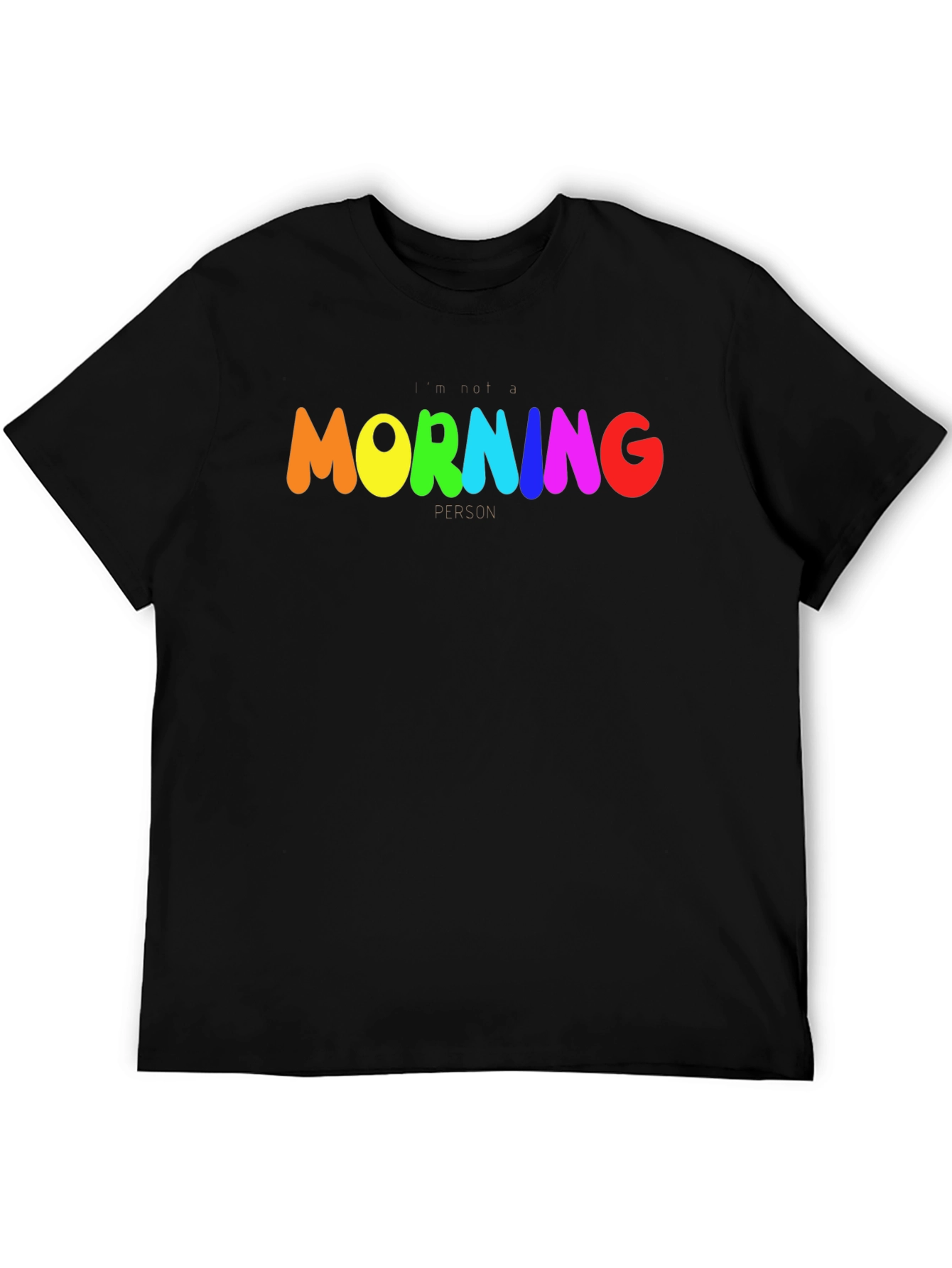Rainbow Morning Person Graphic Tee - Black