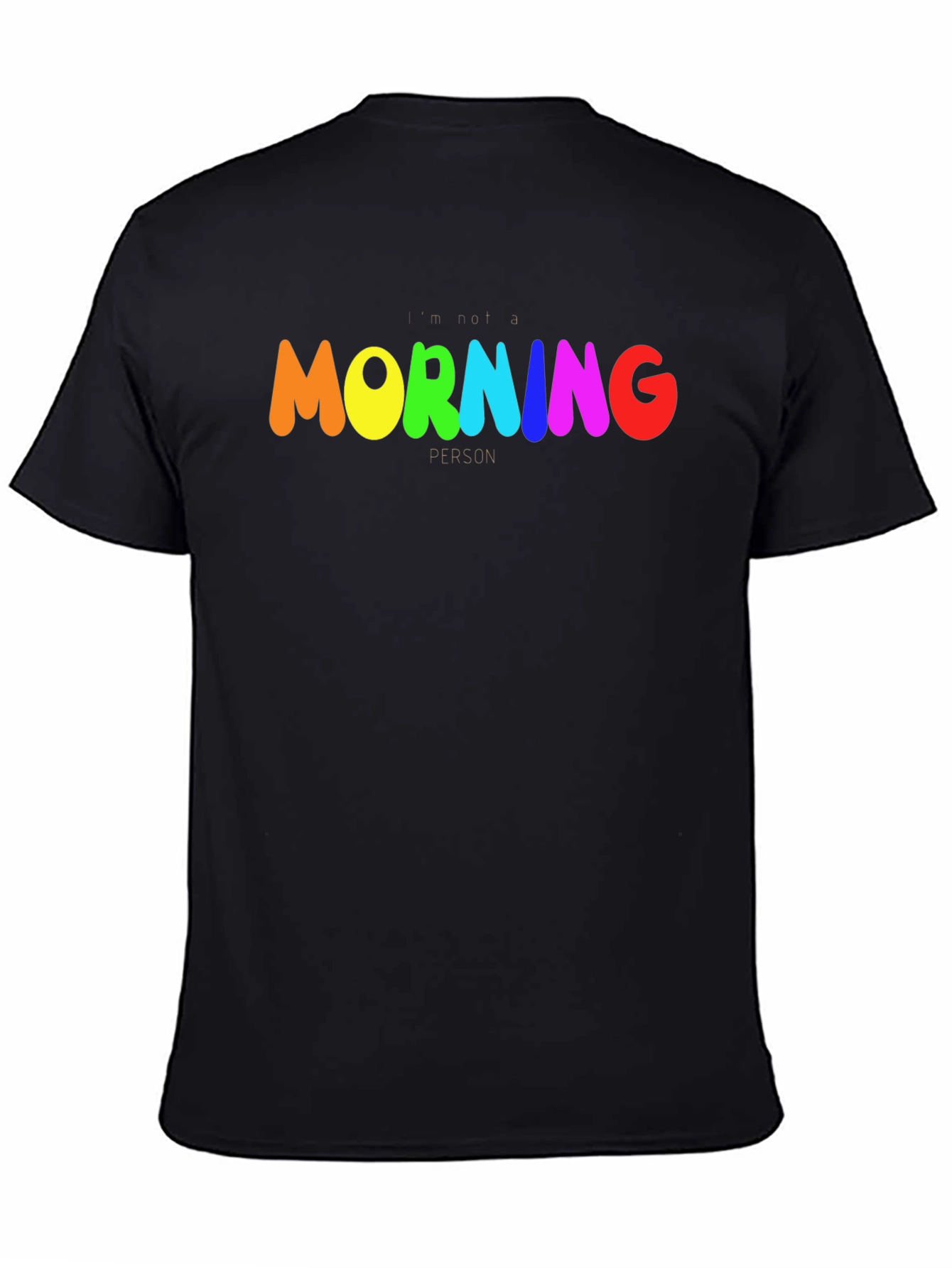 Rainbow Morning Person Graphic Tee - Black