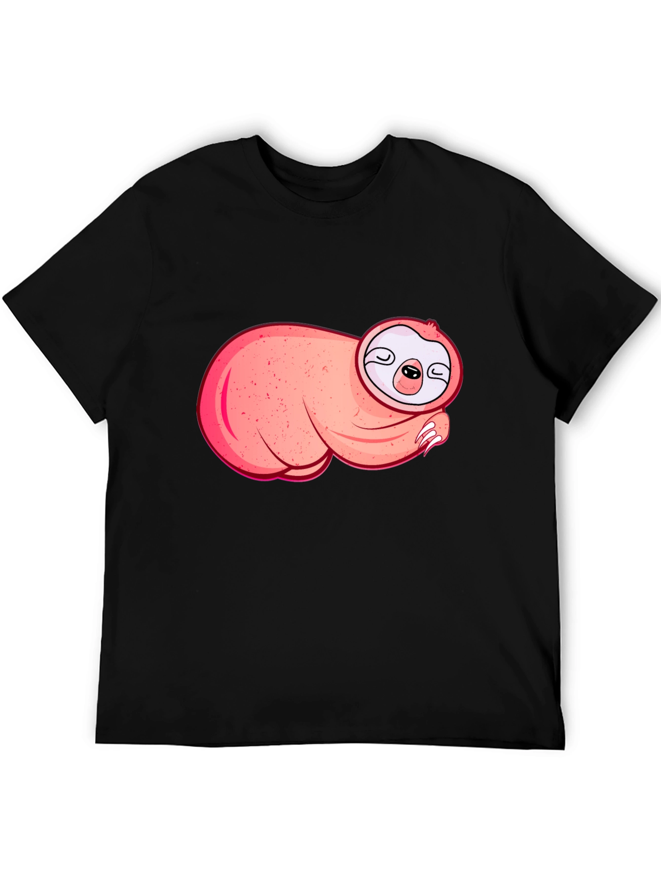 Cute Sloth Graphic T-Shirt - Black