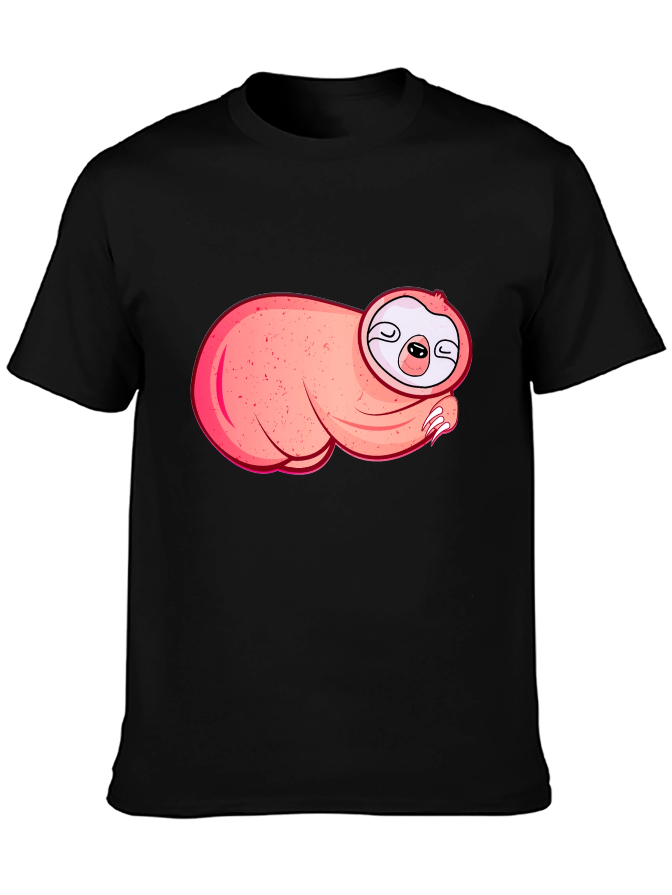 Cute Sloth Graphic T-Shirt - Black
