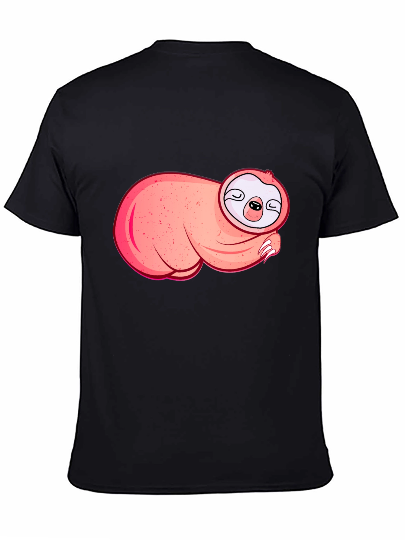Cute Sloth Graphic T-Shirt - Black