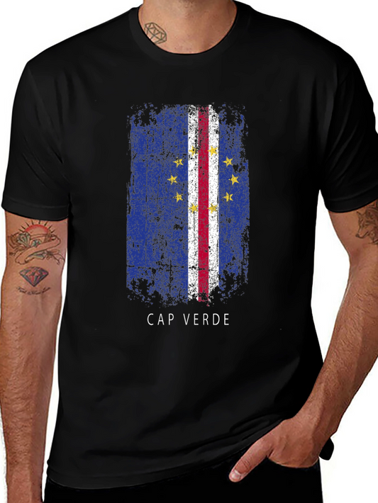 Cape Verde Flag T-Shirt - Distressed Design