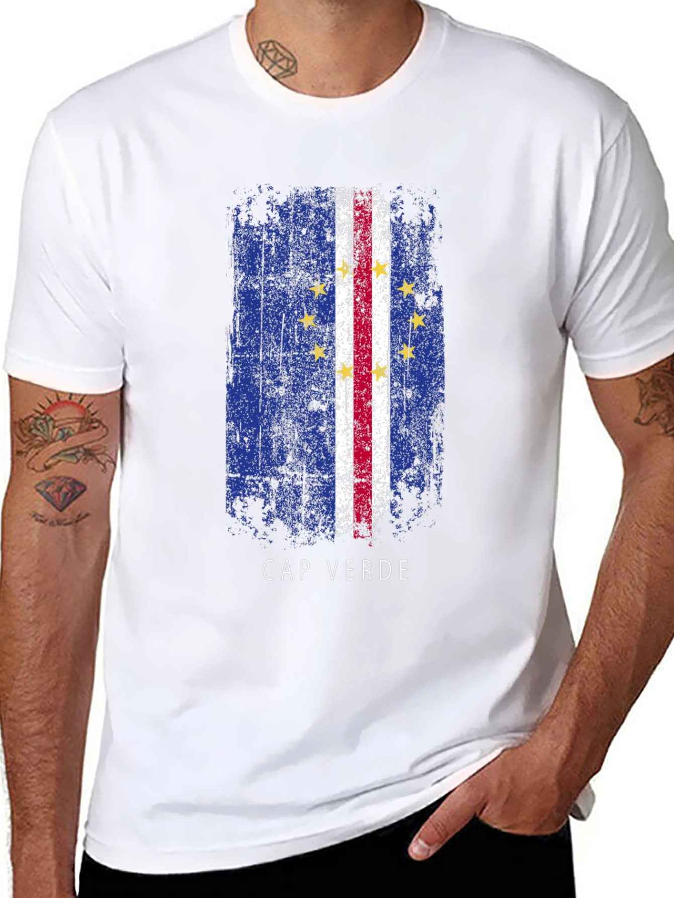 Cape Verde Flag T-Shirt - Distressed Design
