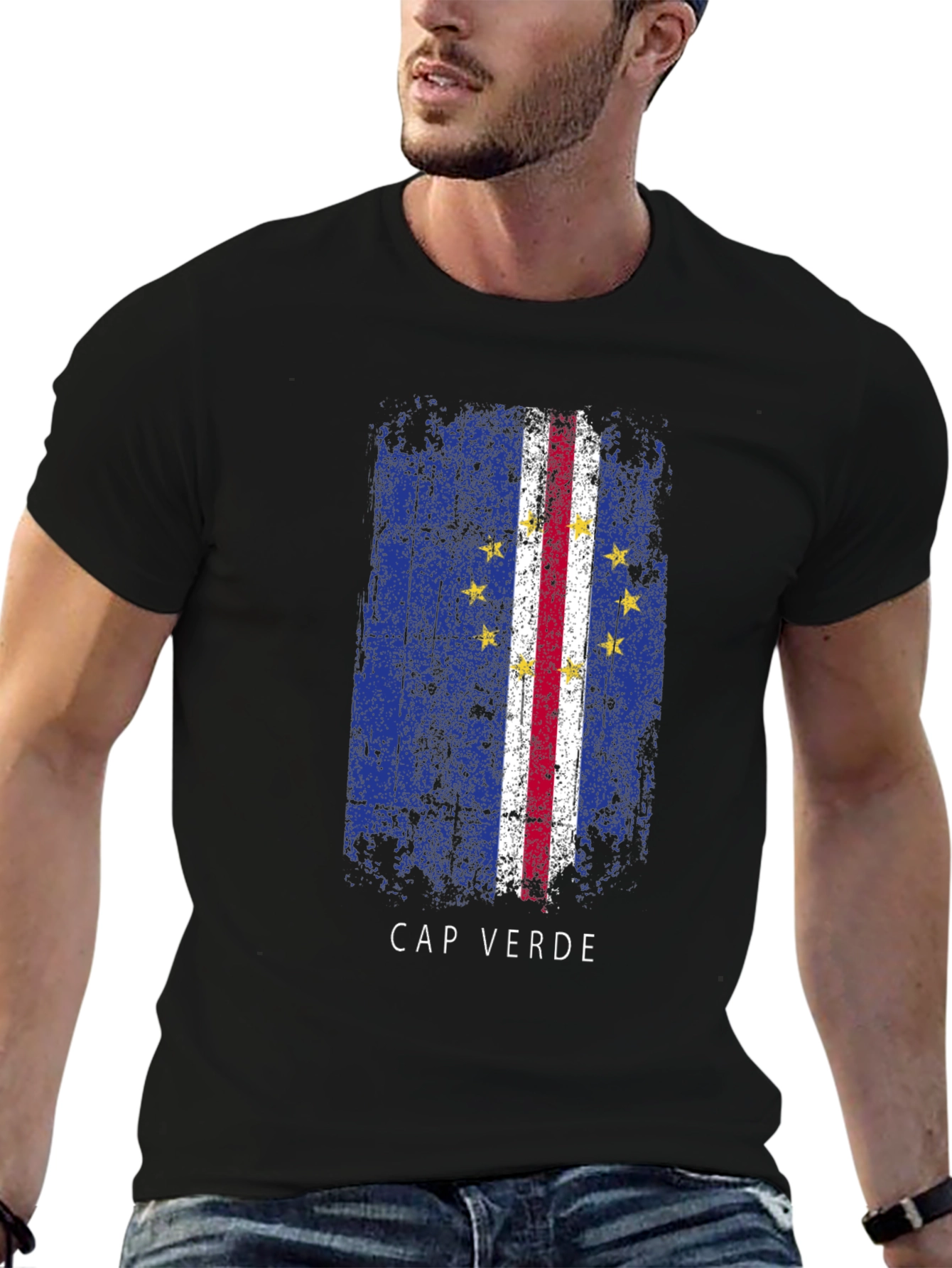 Cape Verde Flag T-Shirt - Distressed Design