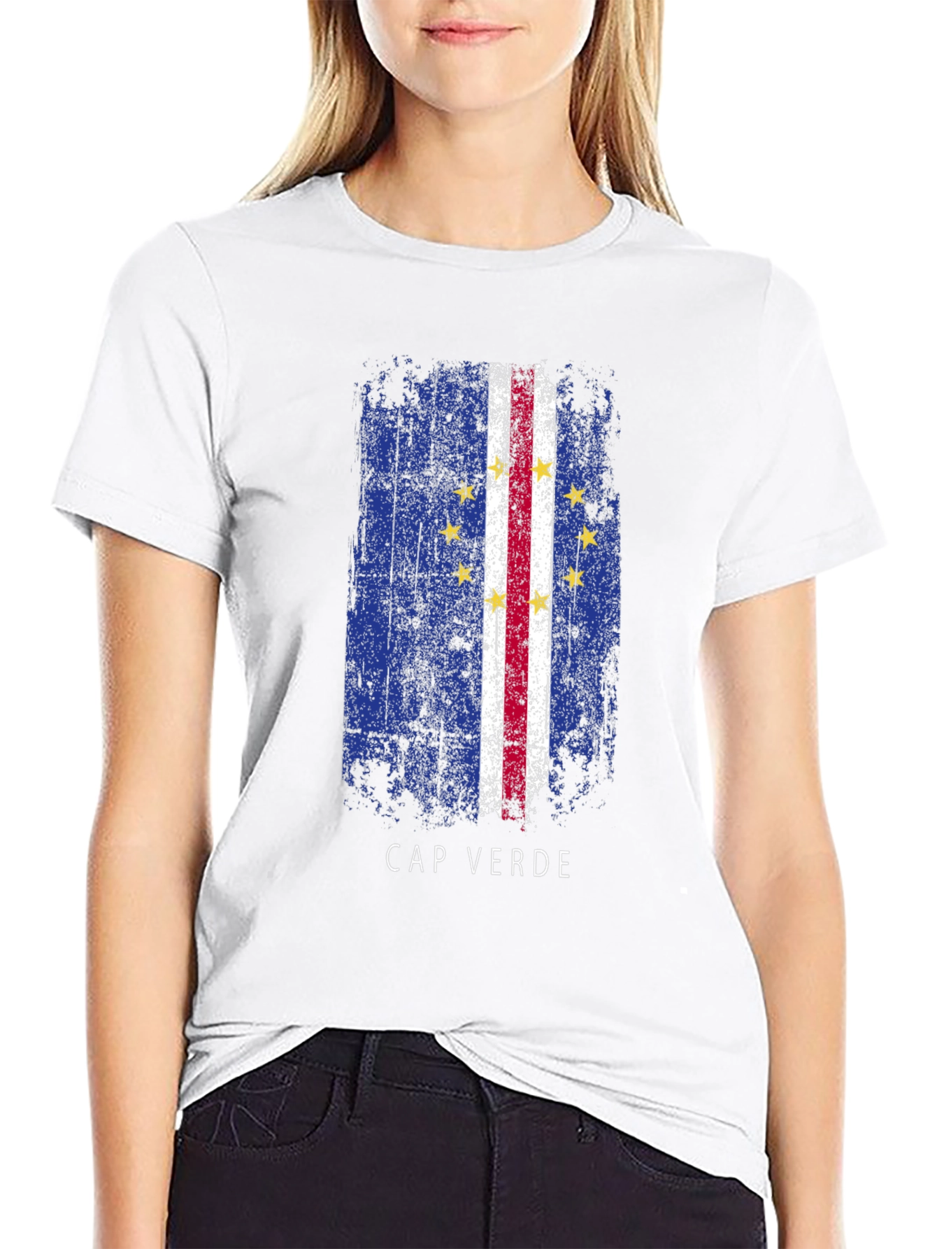 Cape Verde Flag T-Shirt - Distressed Design