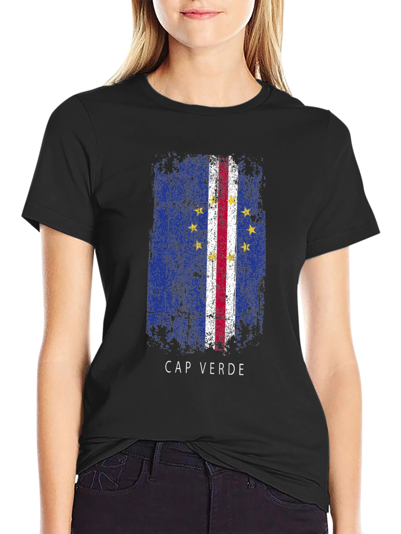 Cape Verde Flag T-Shirt - Distressed Design