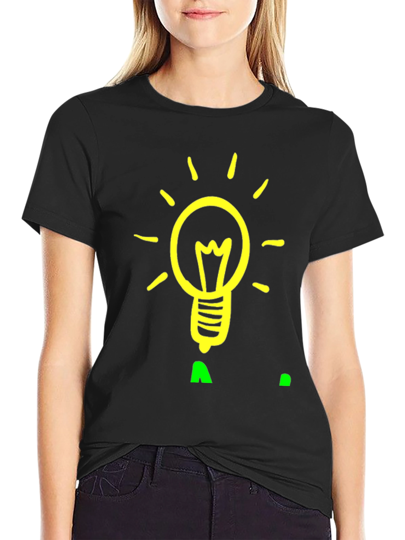 Idea Lightbulb Graphic Tee - Black