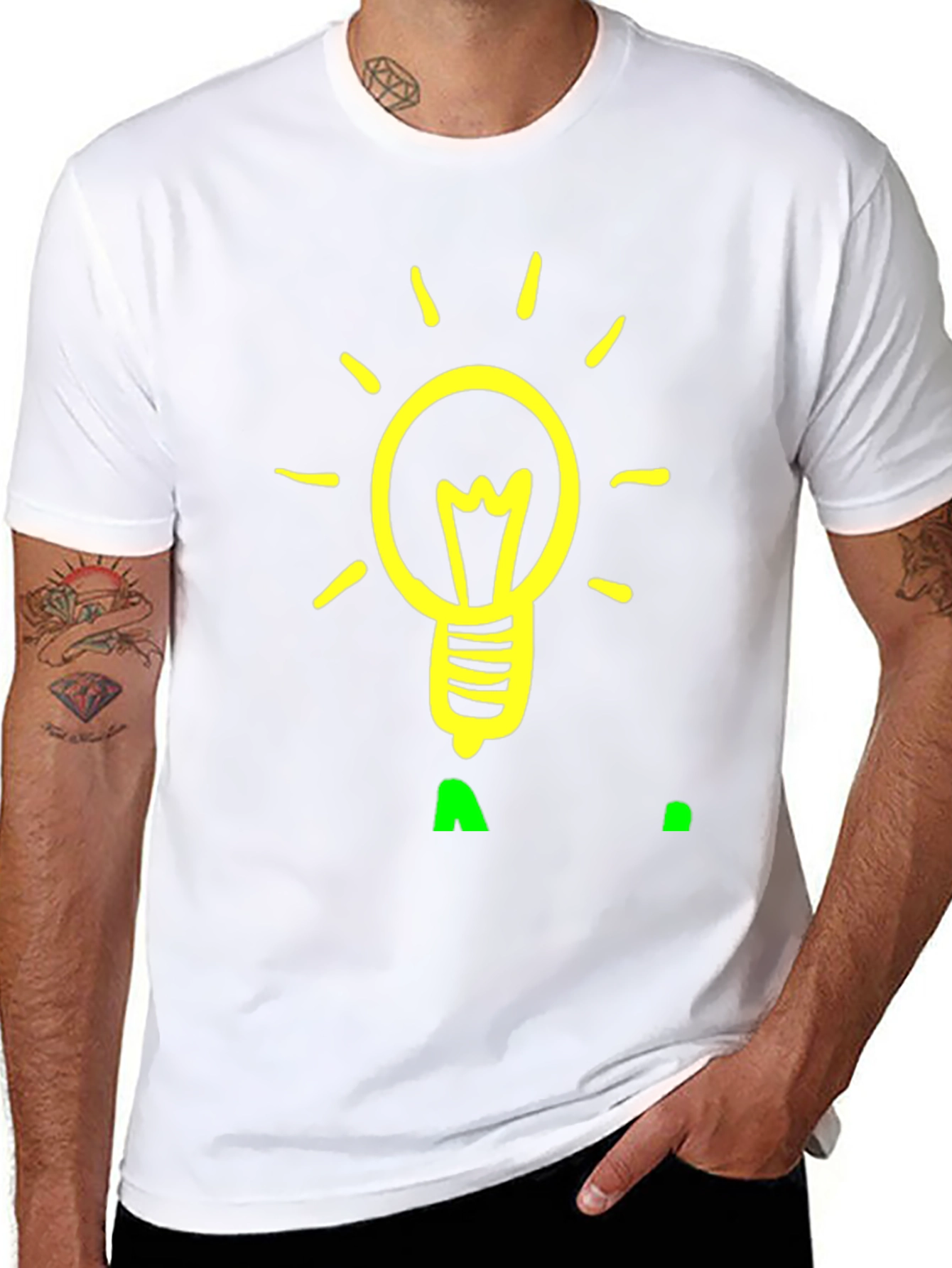 Idea Lightbulb Graphic Tee - Black