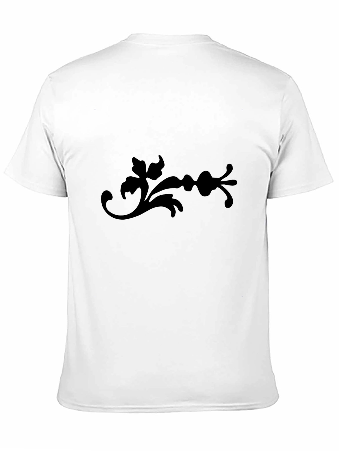 Elegant Black T-Shirt with Ornamental Graphic