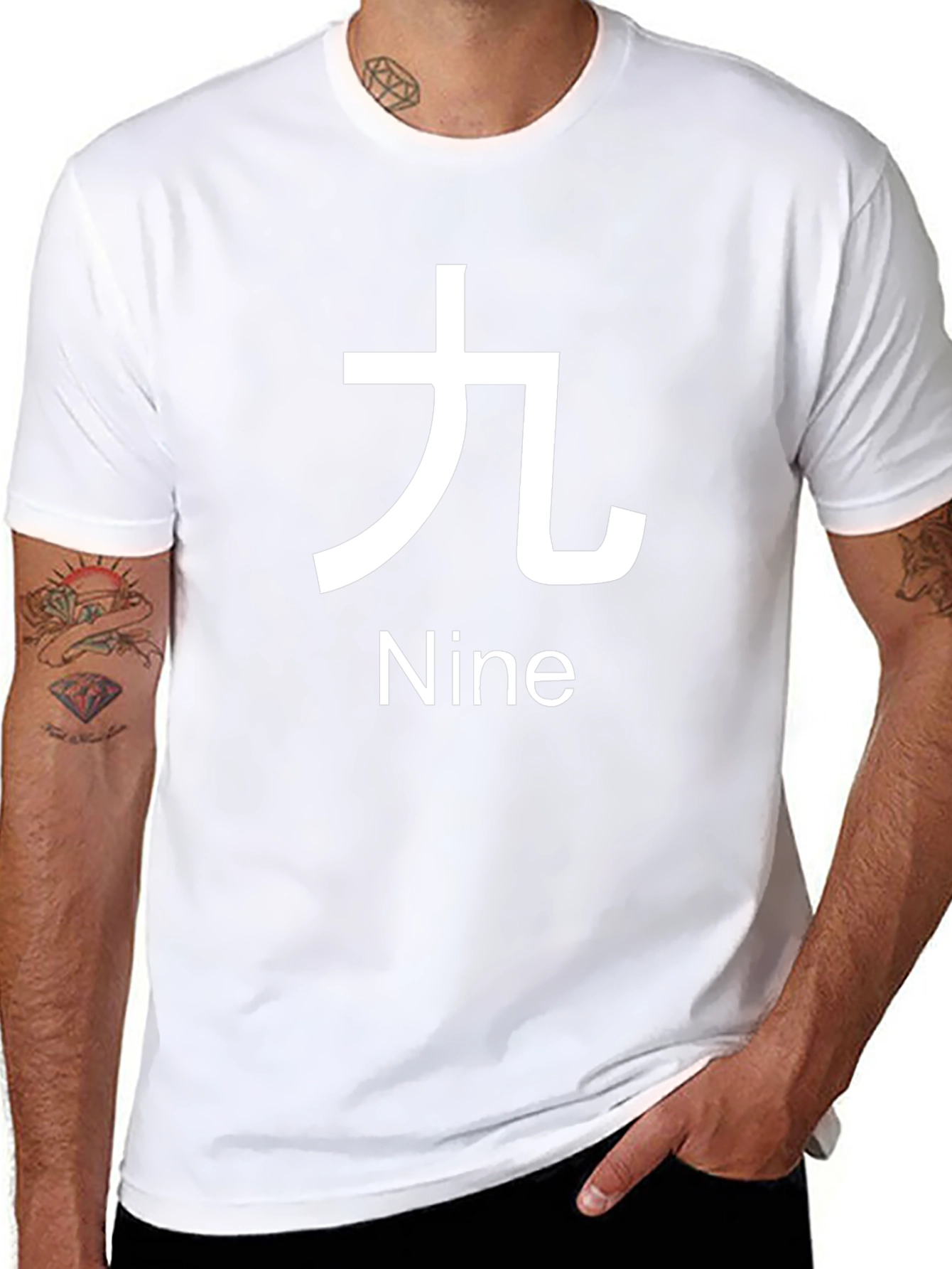 Nine Graphic Tee - Modern Kanji Design