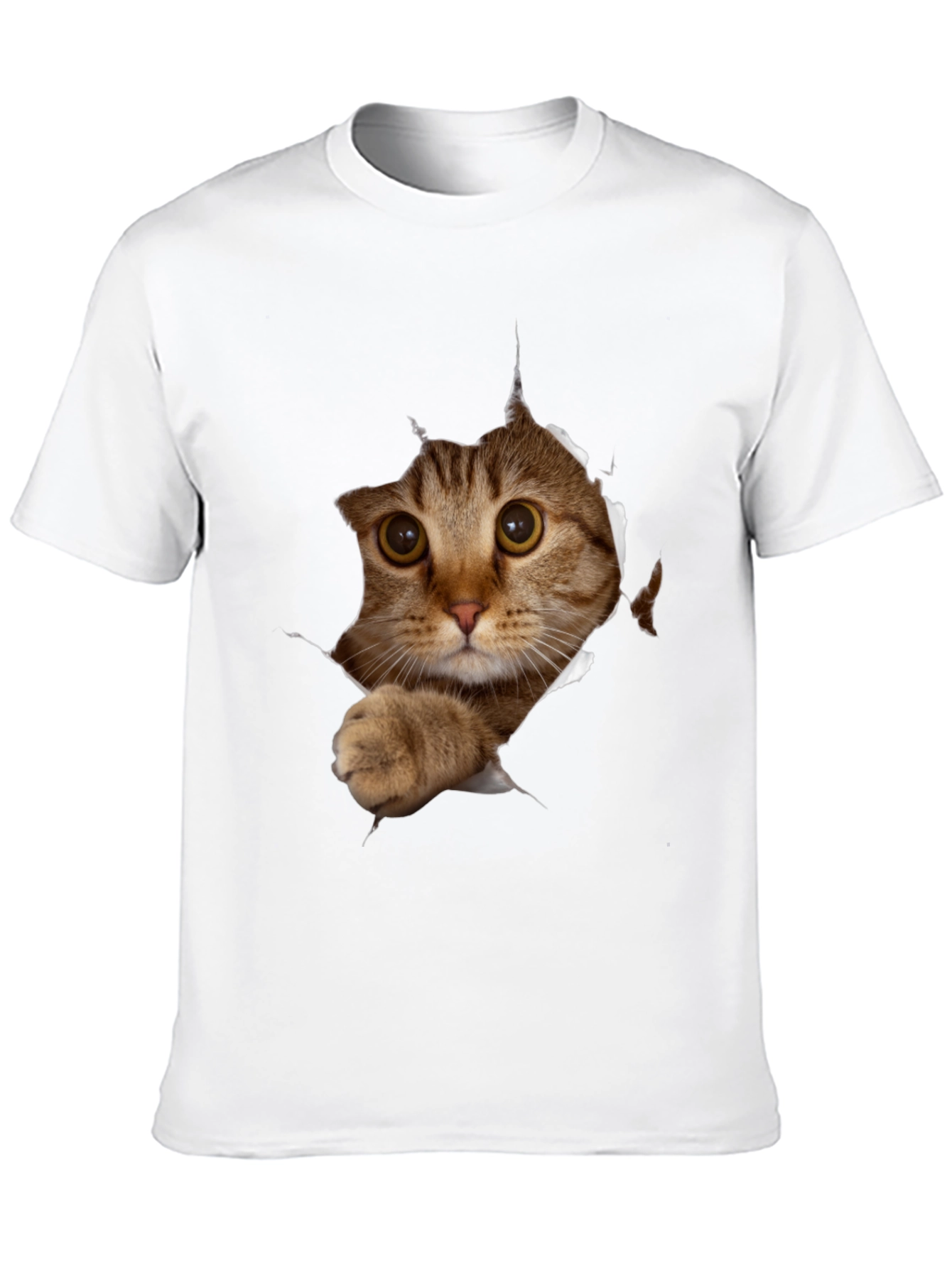 Cat Peeking T-Shirt - 3D Graphic Tee