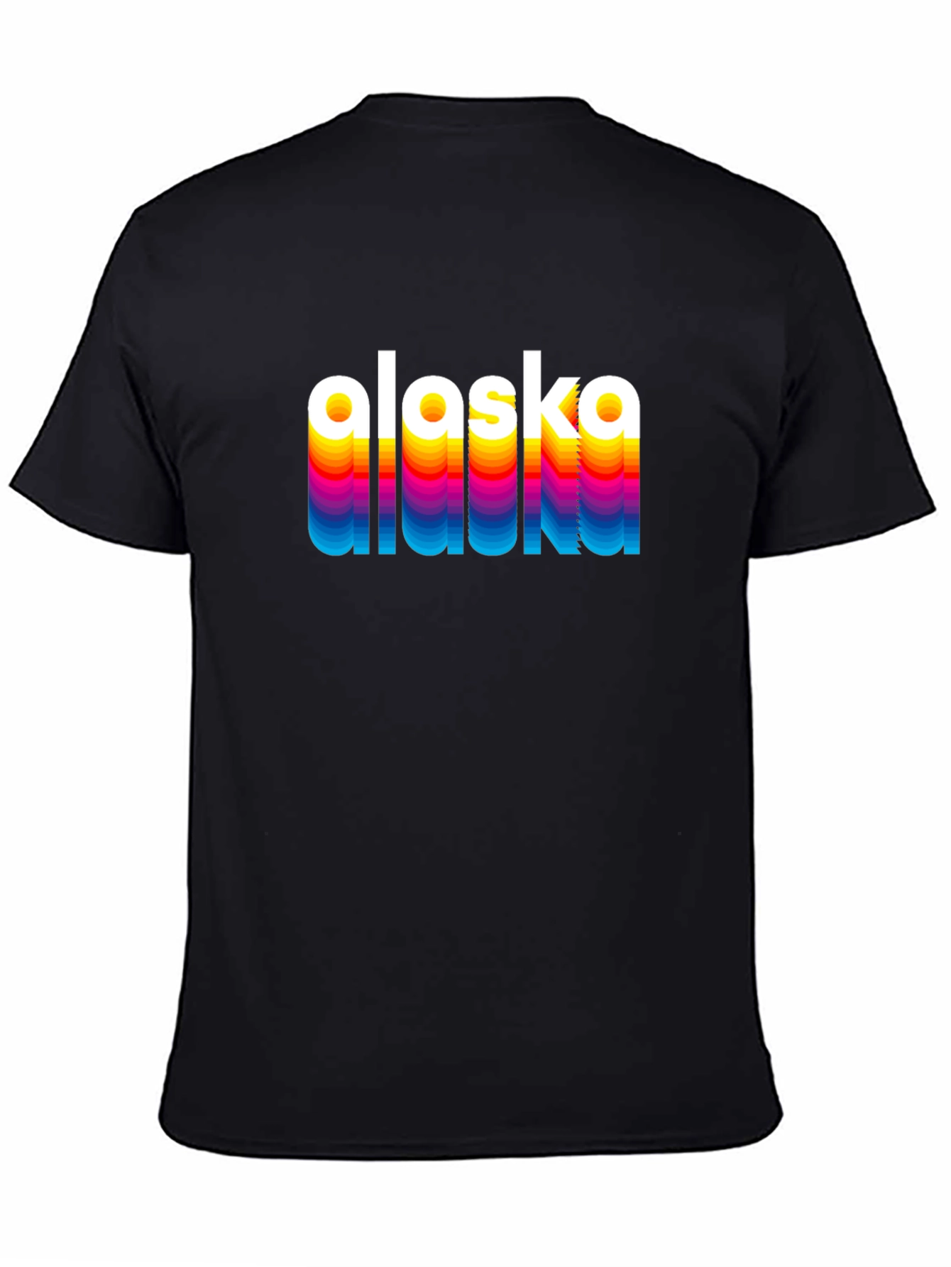 Retro Alaska Graphic Tee - Black Crew Neck