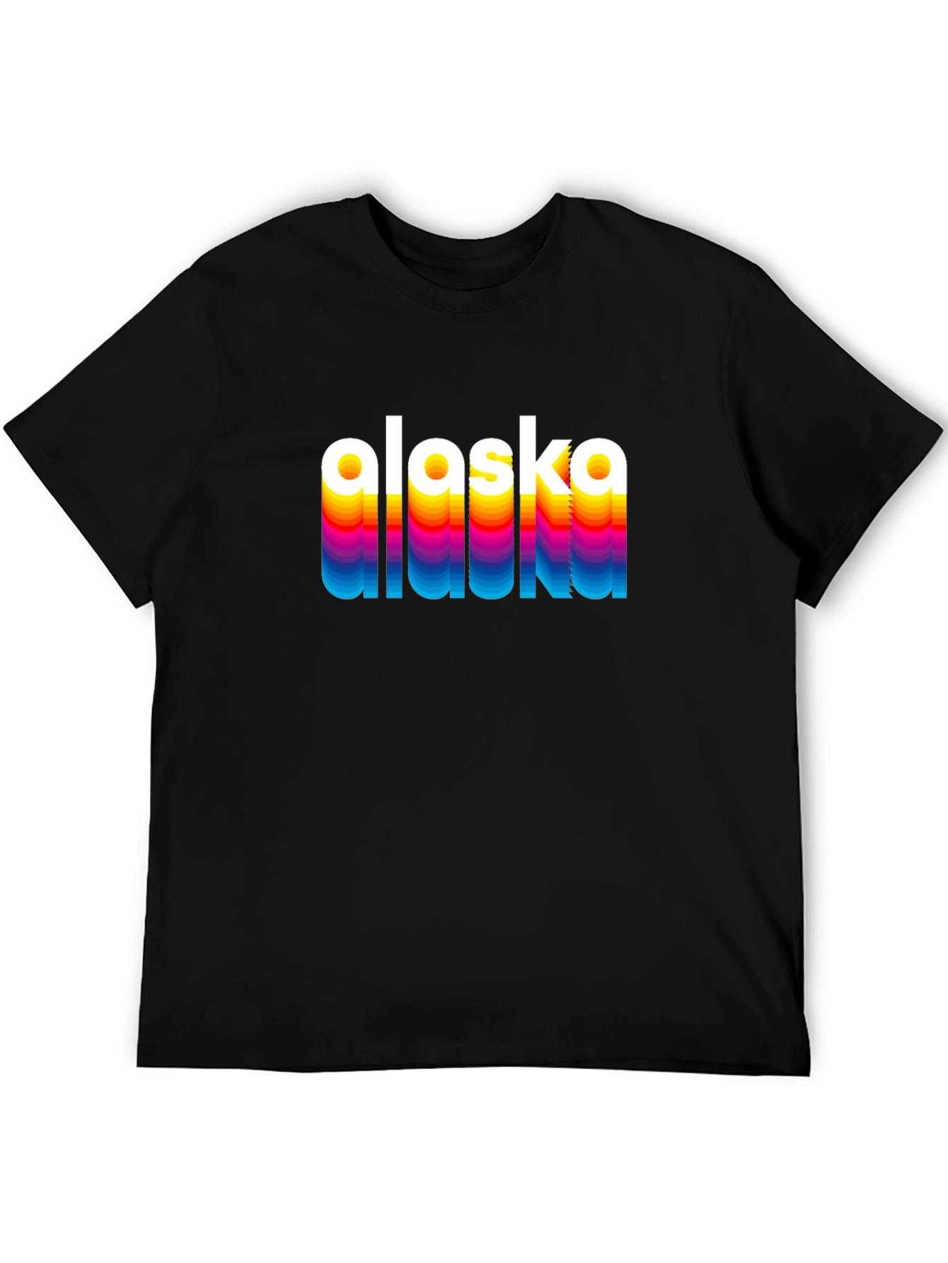 Retro Alaska Graphic Tee - Black Crew Neck