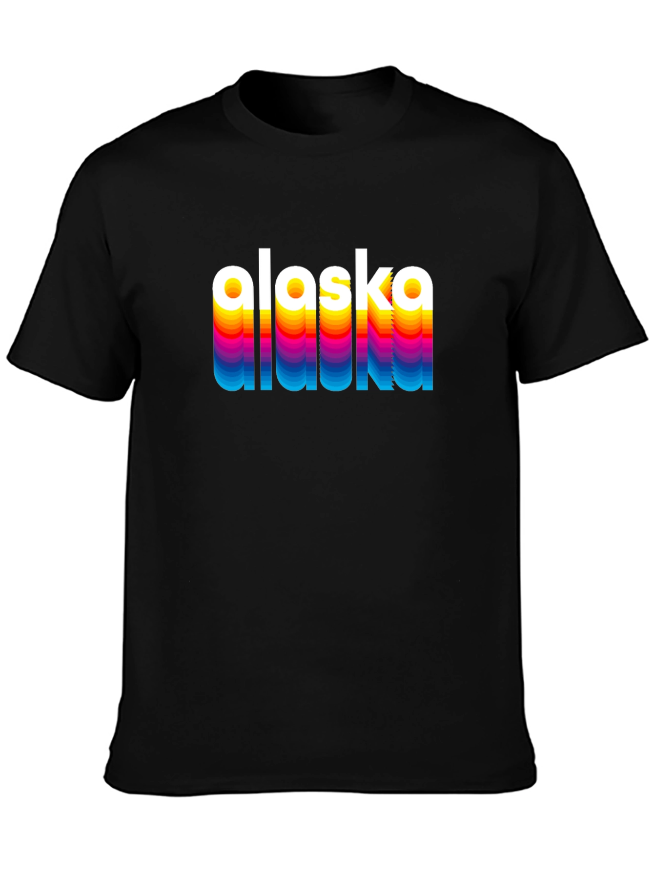 Retro Alaska Graphic Tee - Black Crew Neck