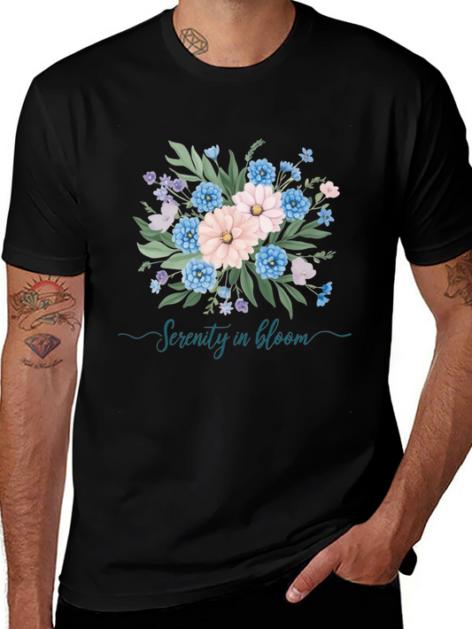 Serenity in Bloom Floral Graphic T-Shirt