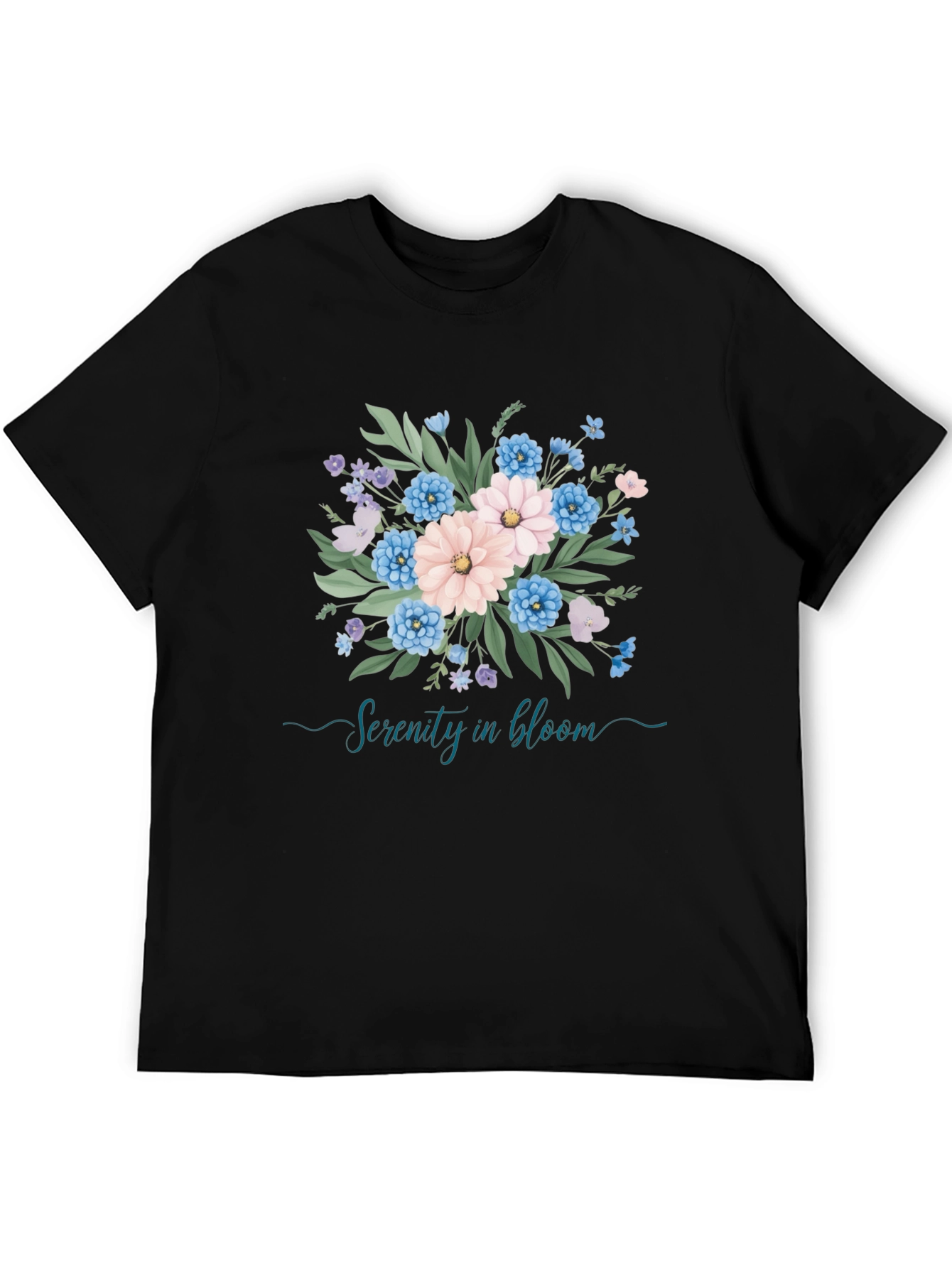 Serenity in Bloom Floral Graphic T-Shirt