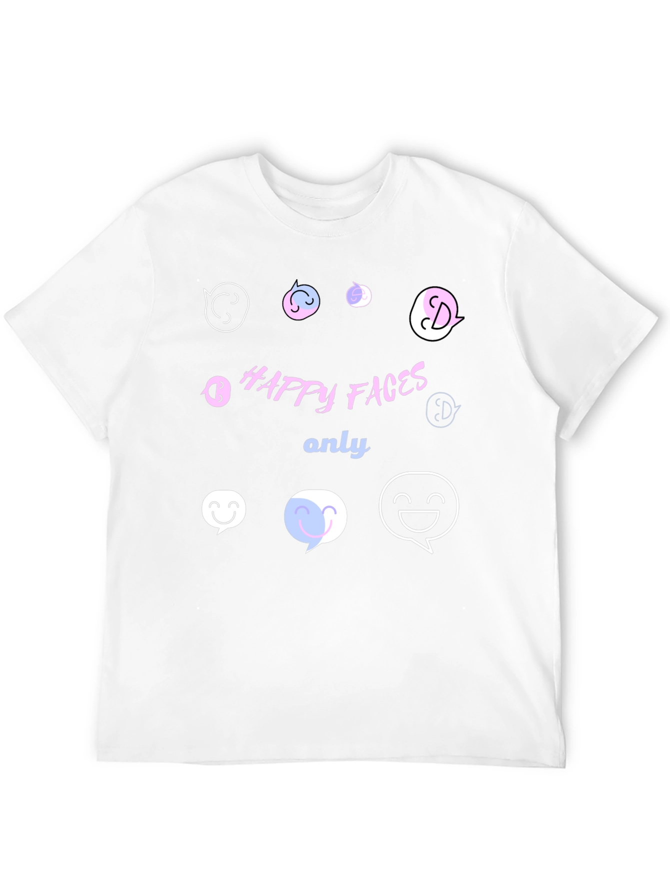 Happy Faces Only Graphic T-Shirt - Black
