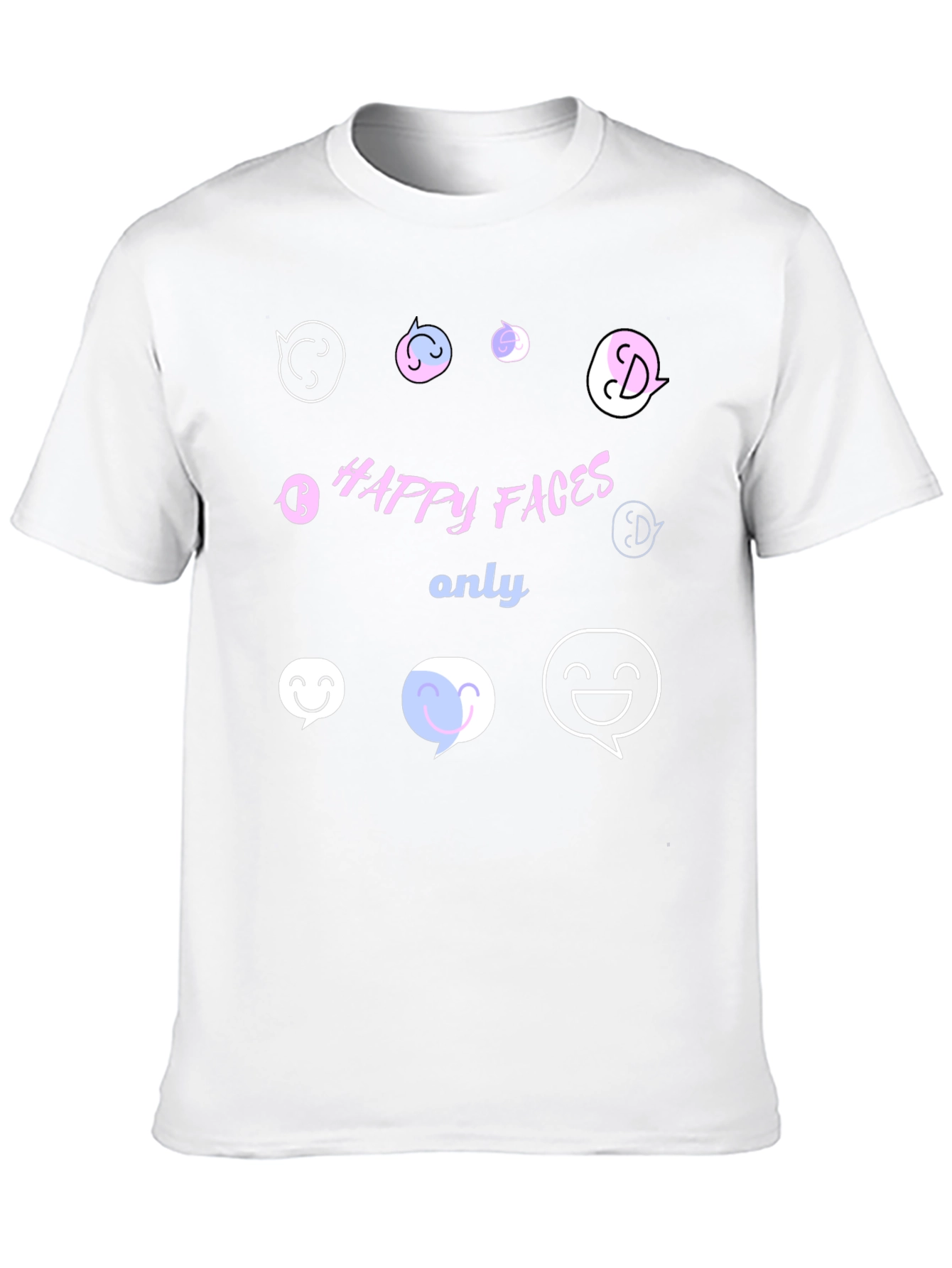 Happy Faces Only Graphic T-Shirt - Black
