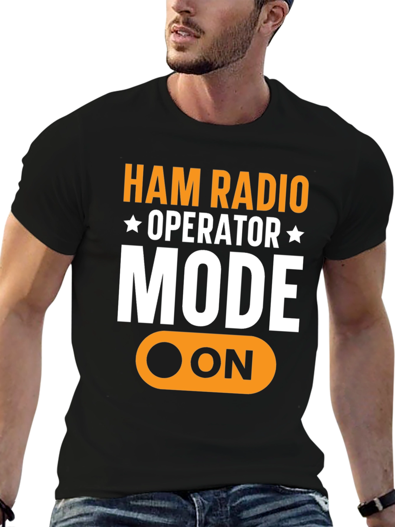Ham Radio Operator MODE ON Black T-Shirt