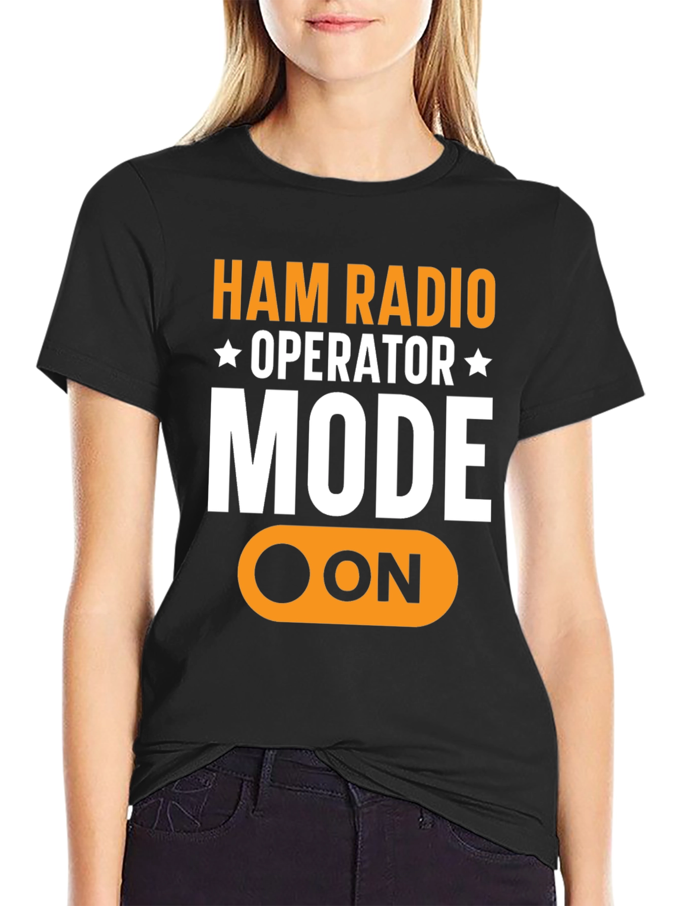 Ham Radio Operator MODE ON Black T-Shirt