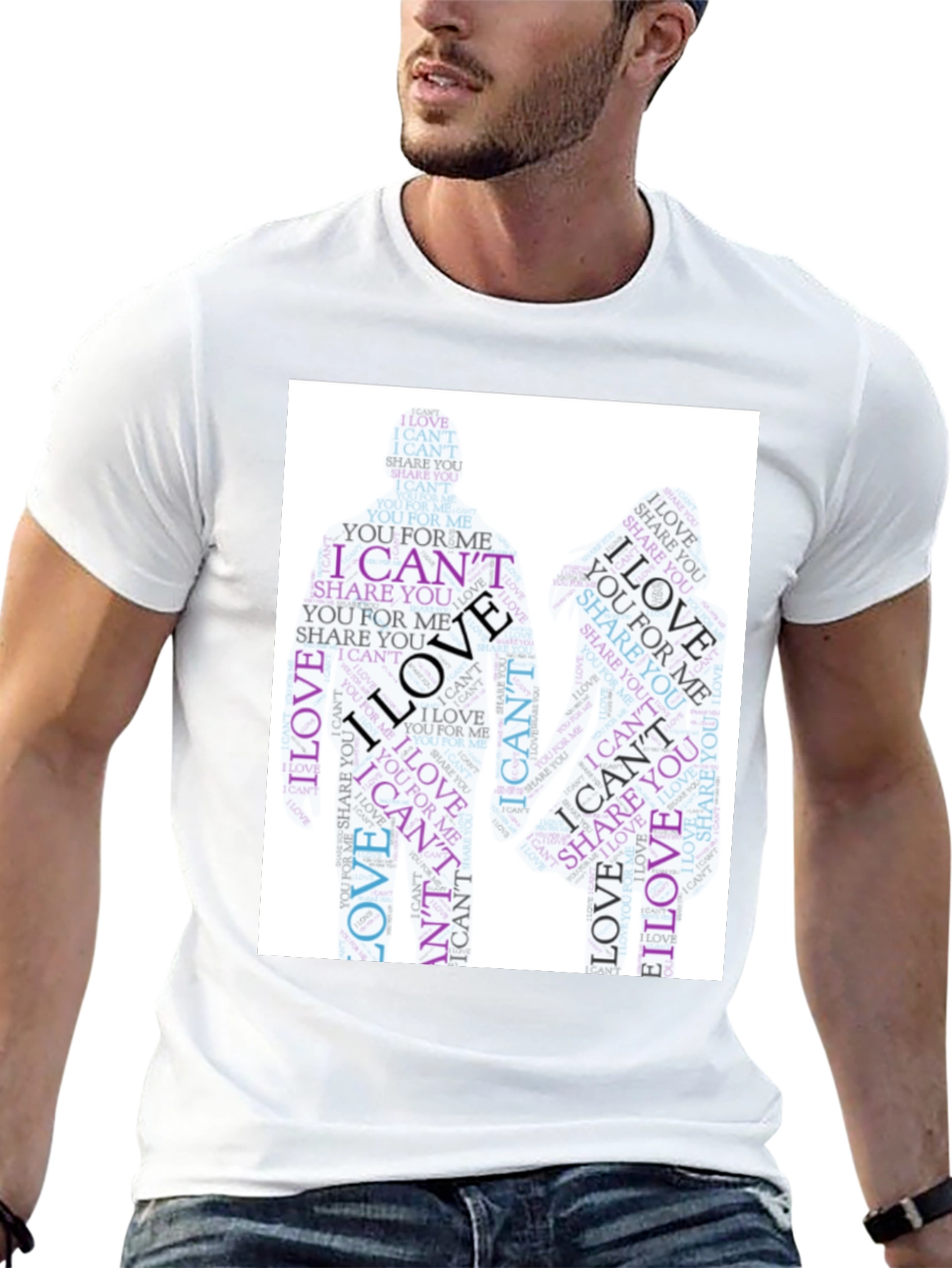 I Cant Love Word Art Graphic Tee