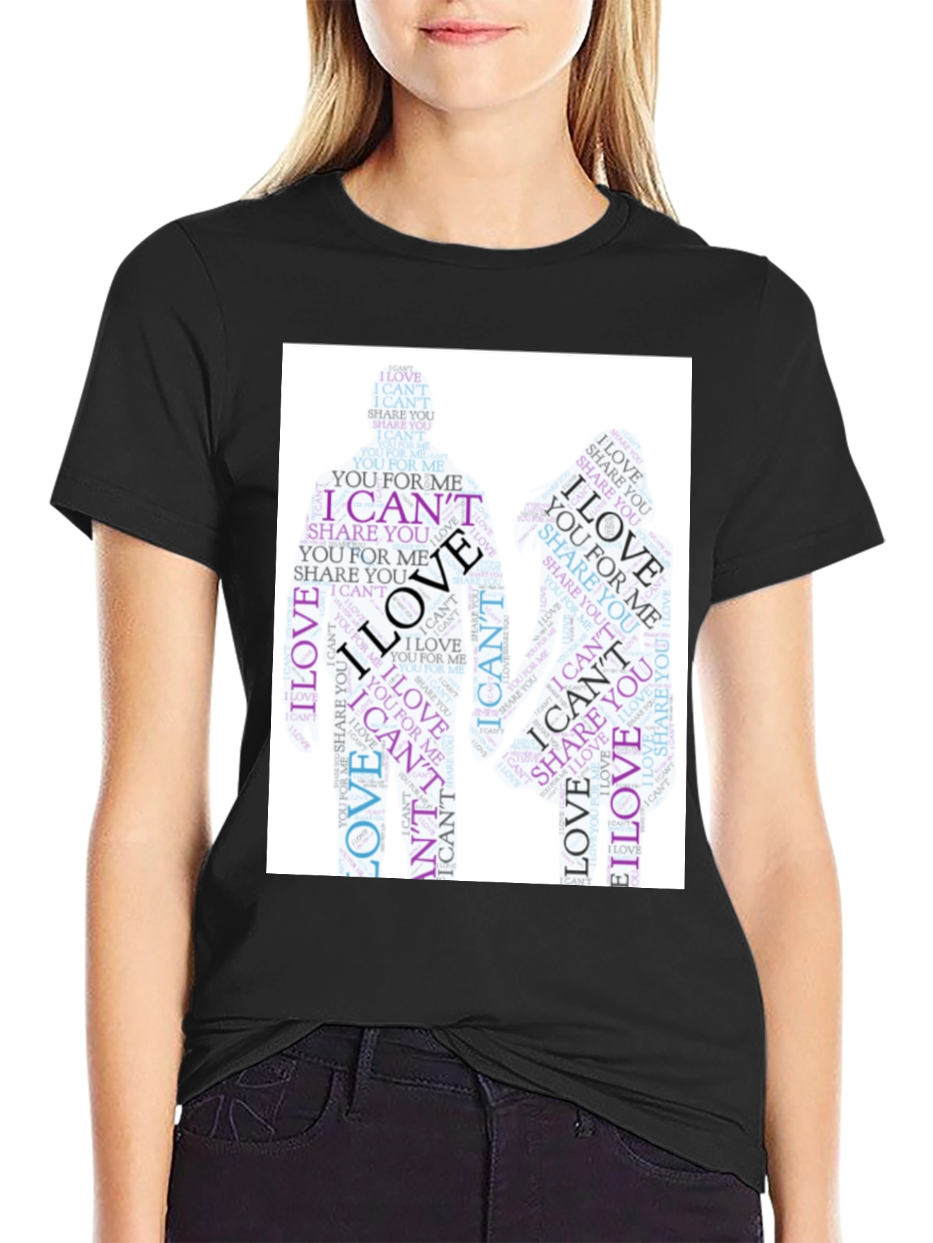 I Cant Love Word Art Graphic Tee