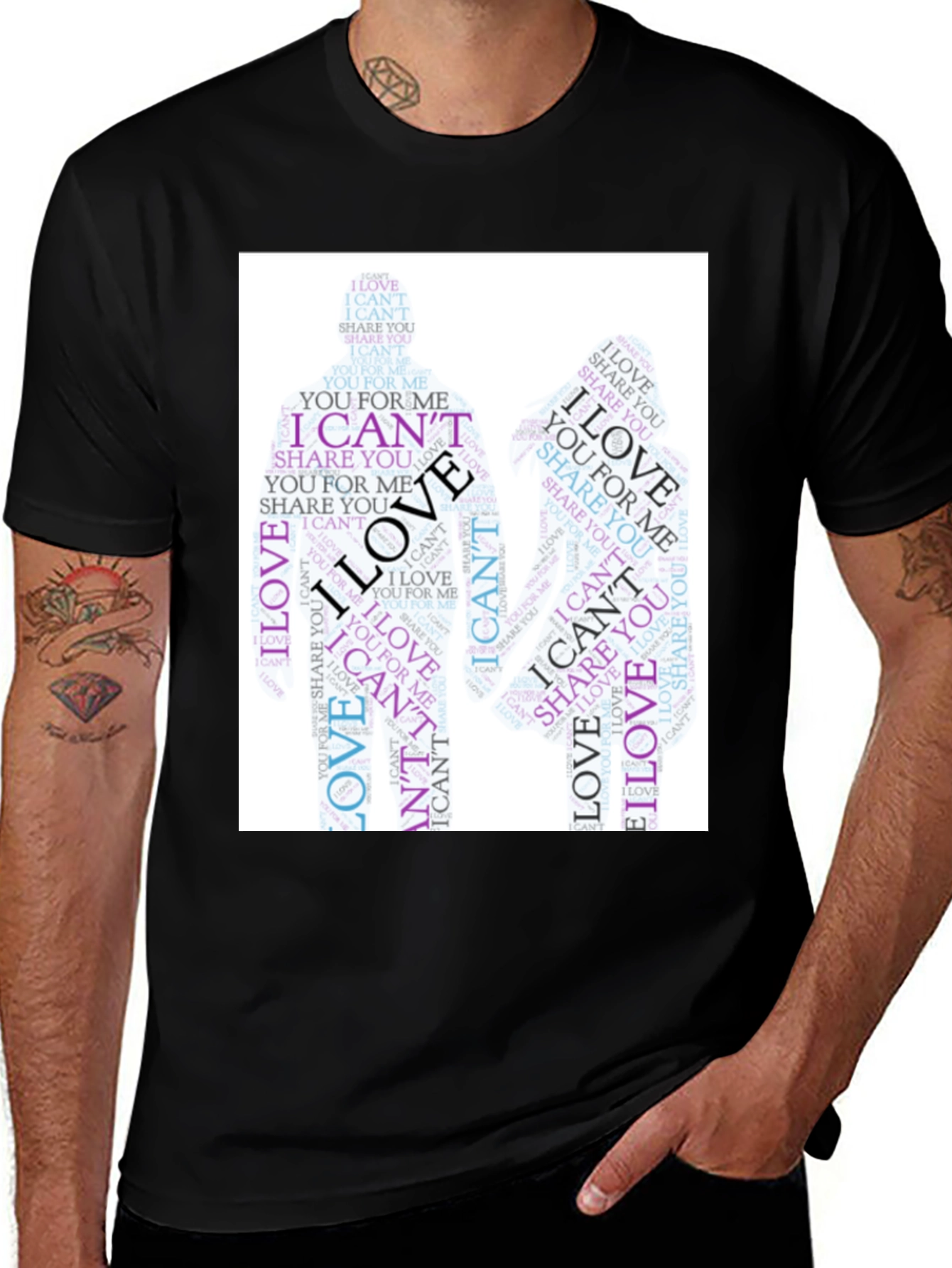I Cant Love Word Art Graphic Tee