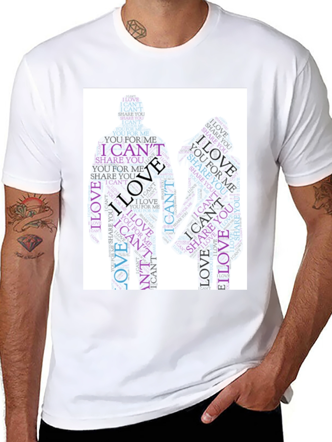 I Cant Love Word Art Graphic Tee