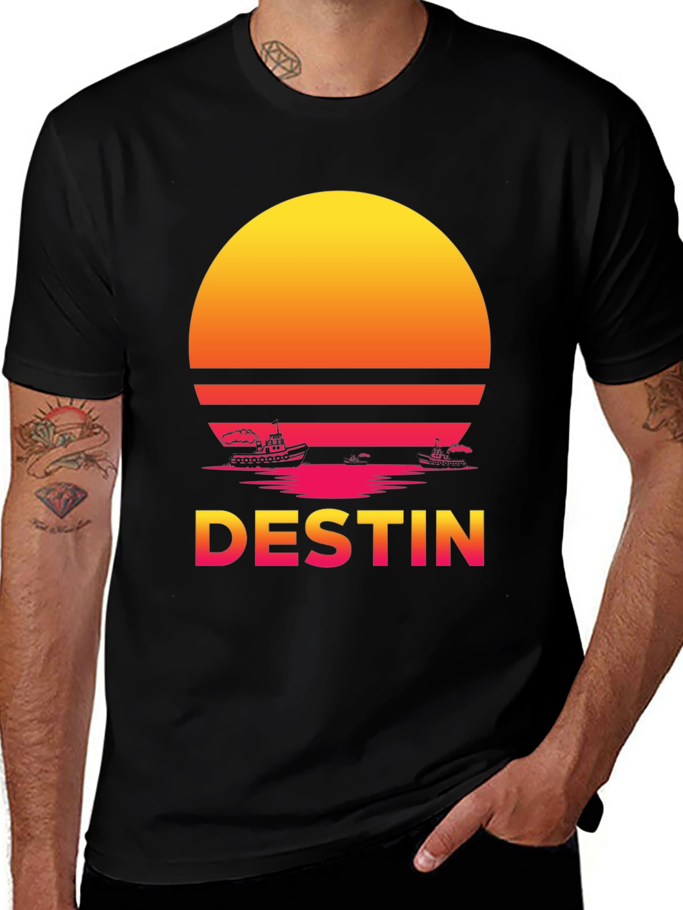 Destin Sunset T-Shirt - Retro Graphic Tee