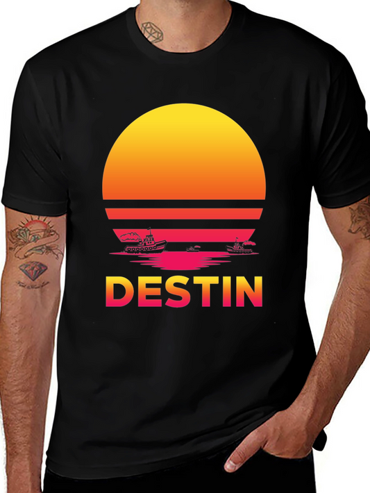 Destin Sunset T-Shirt - Retro Graphic Tee