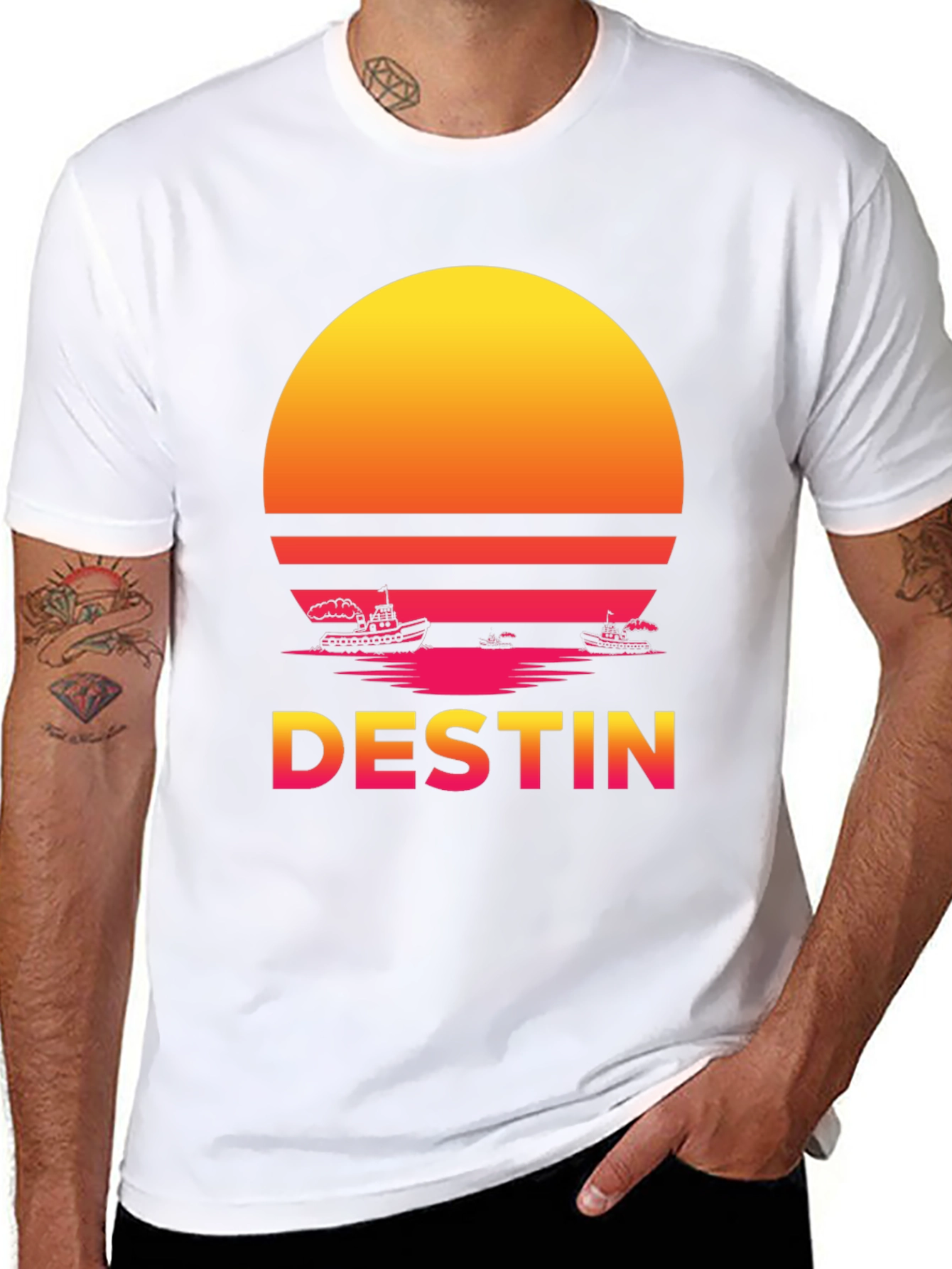 Destin Sunset T-Shirt - Retro Graphic Tee