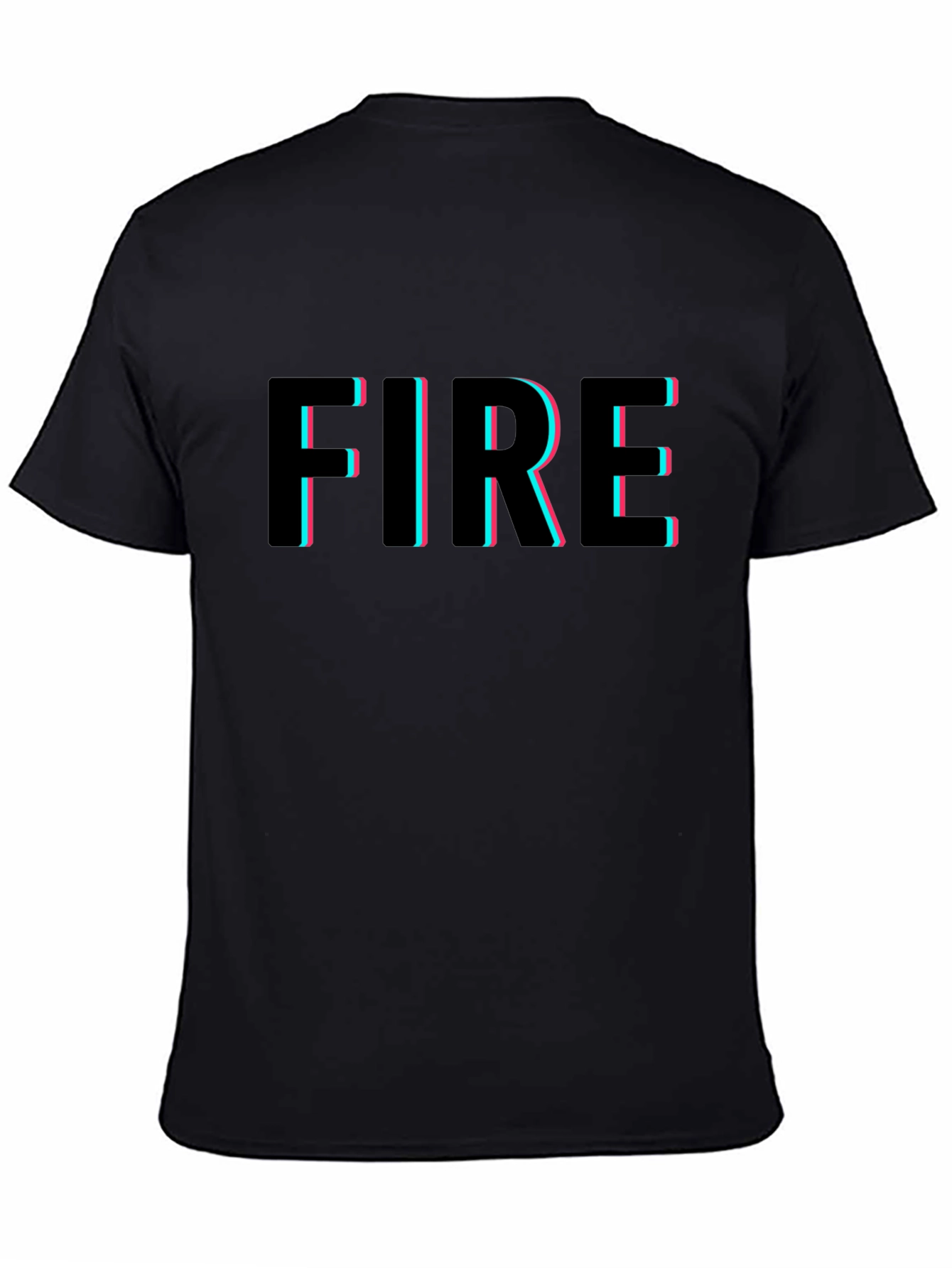Fire Graphic Tee - Trendy Black T-Shirt