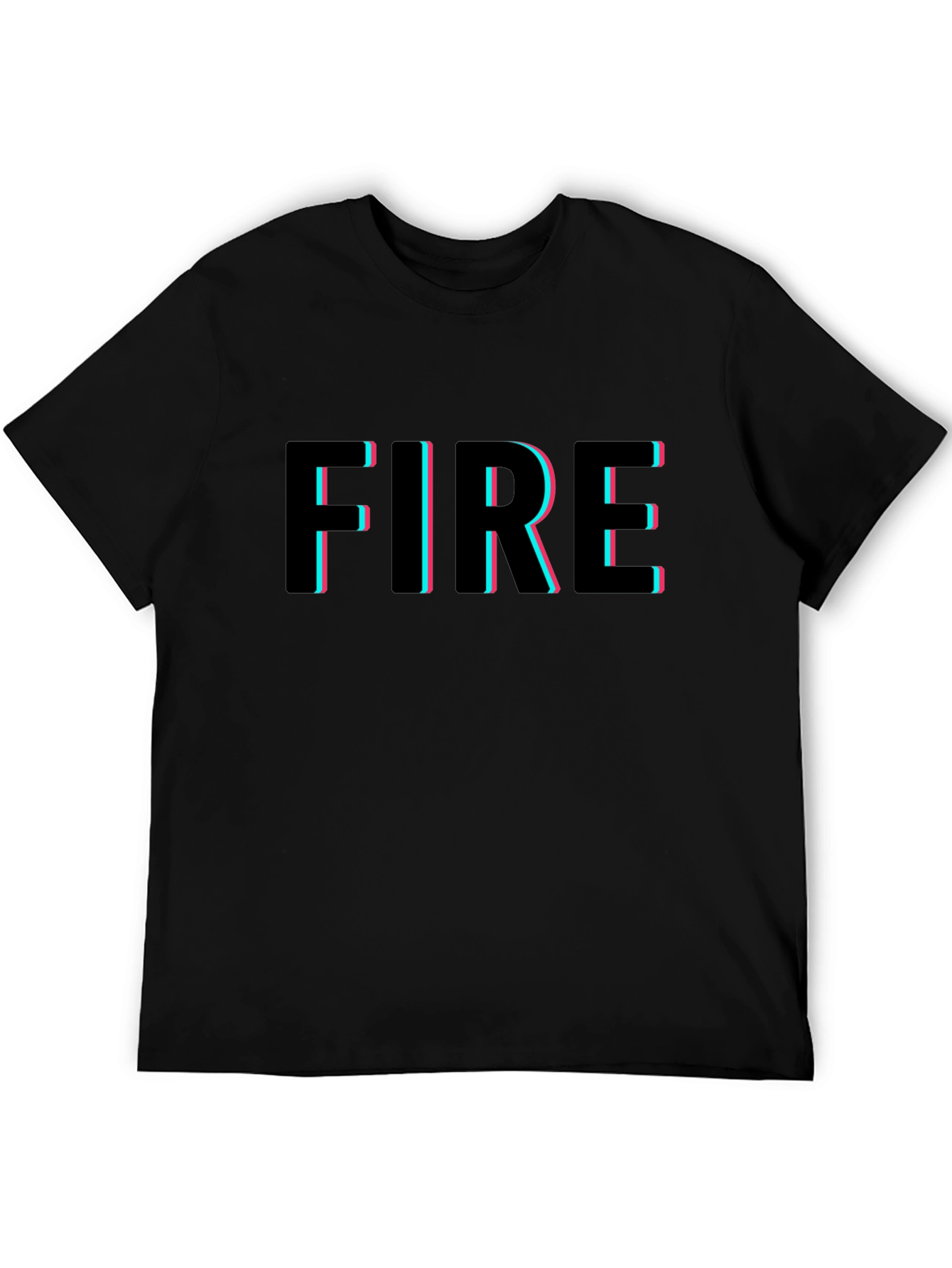 Fire Graphic Tee - Trendy Black T-Shirt