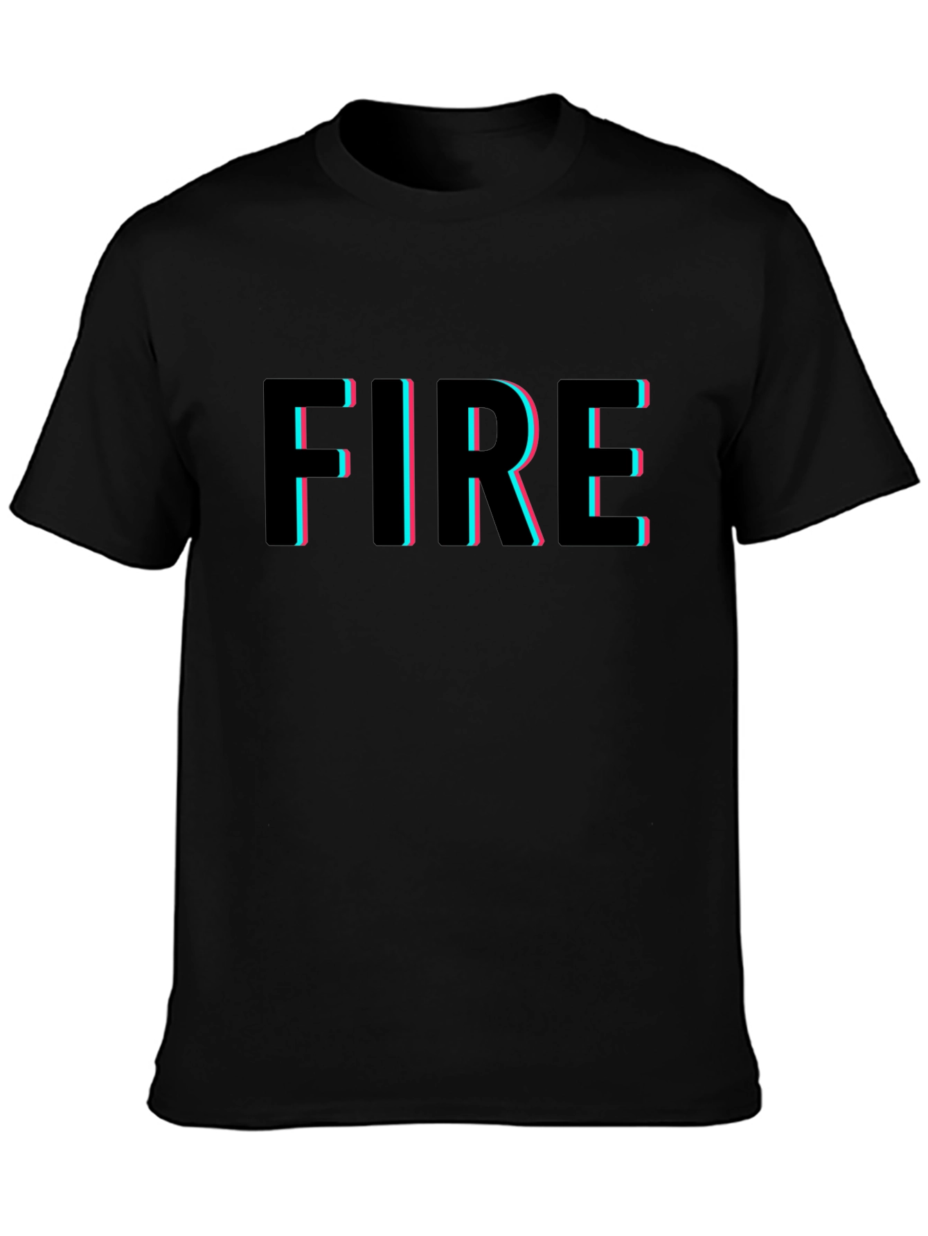 Fire Graphic Tee - Trendy Black T-Shirt