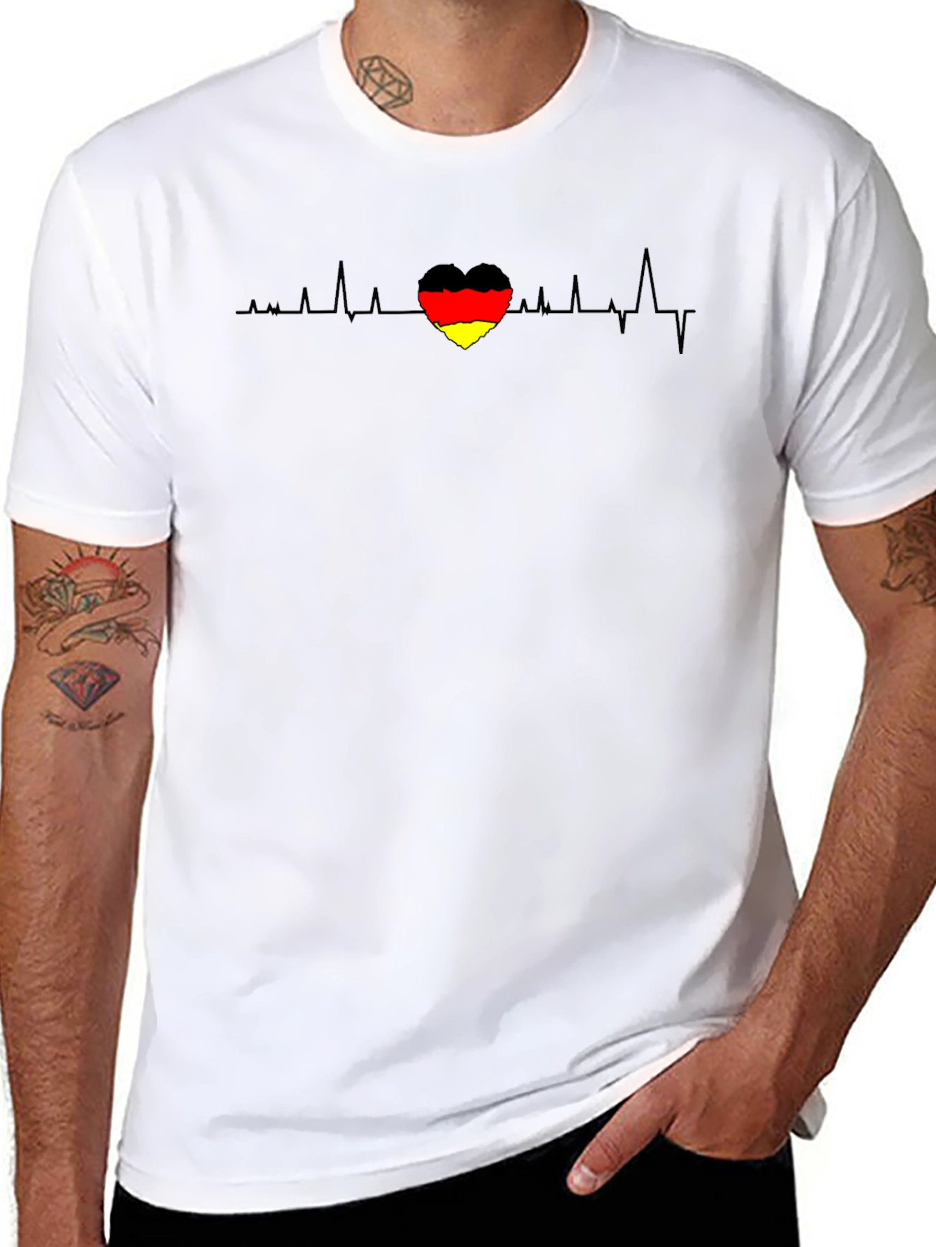 German Flag Heartbeat Graphic T-Shirt